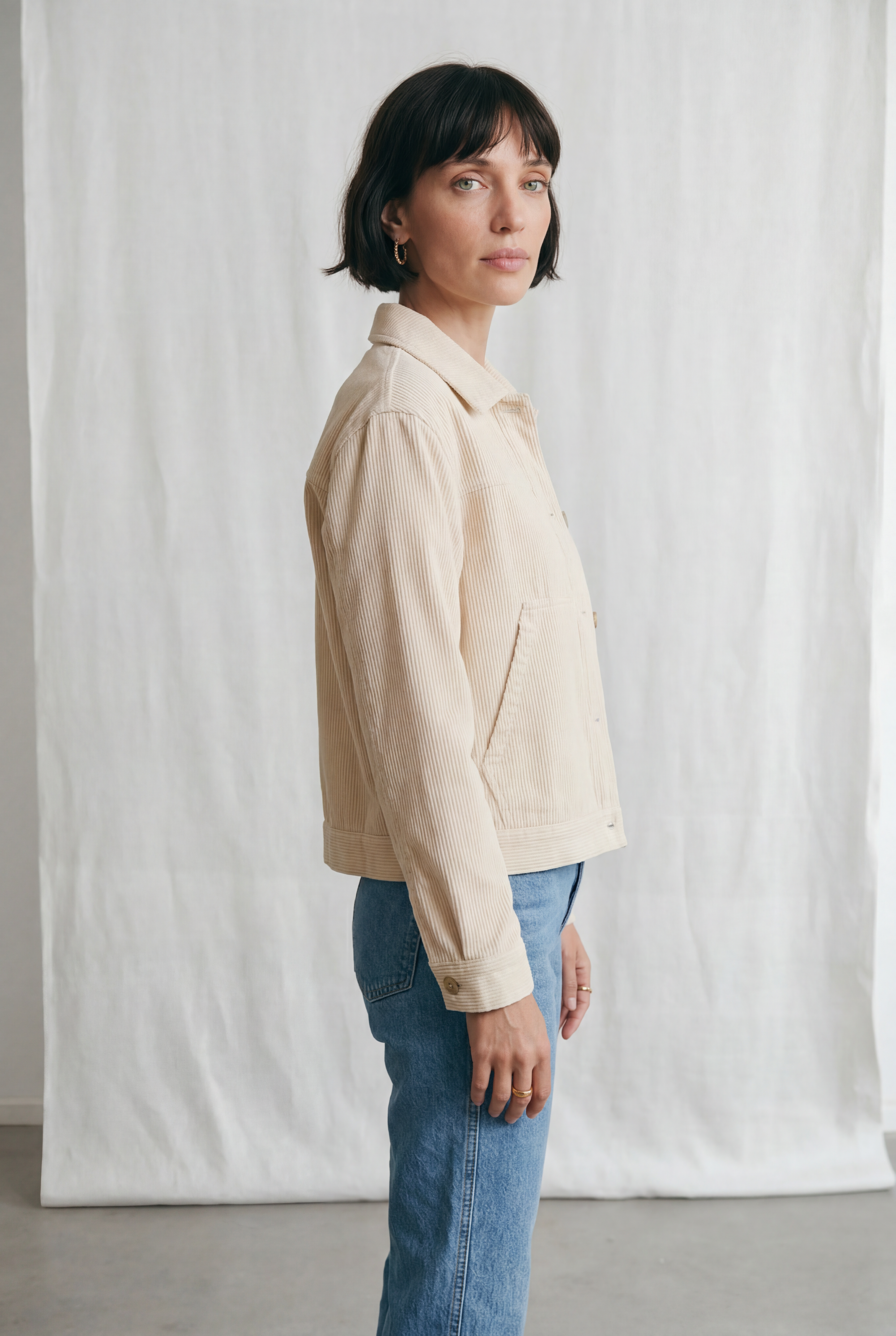 Organic Cotton Corduroy Jacket Nariyal Beige