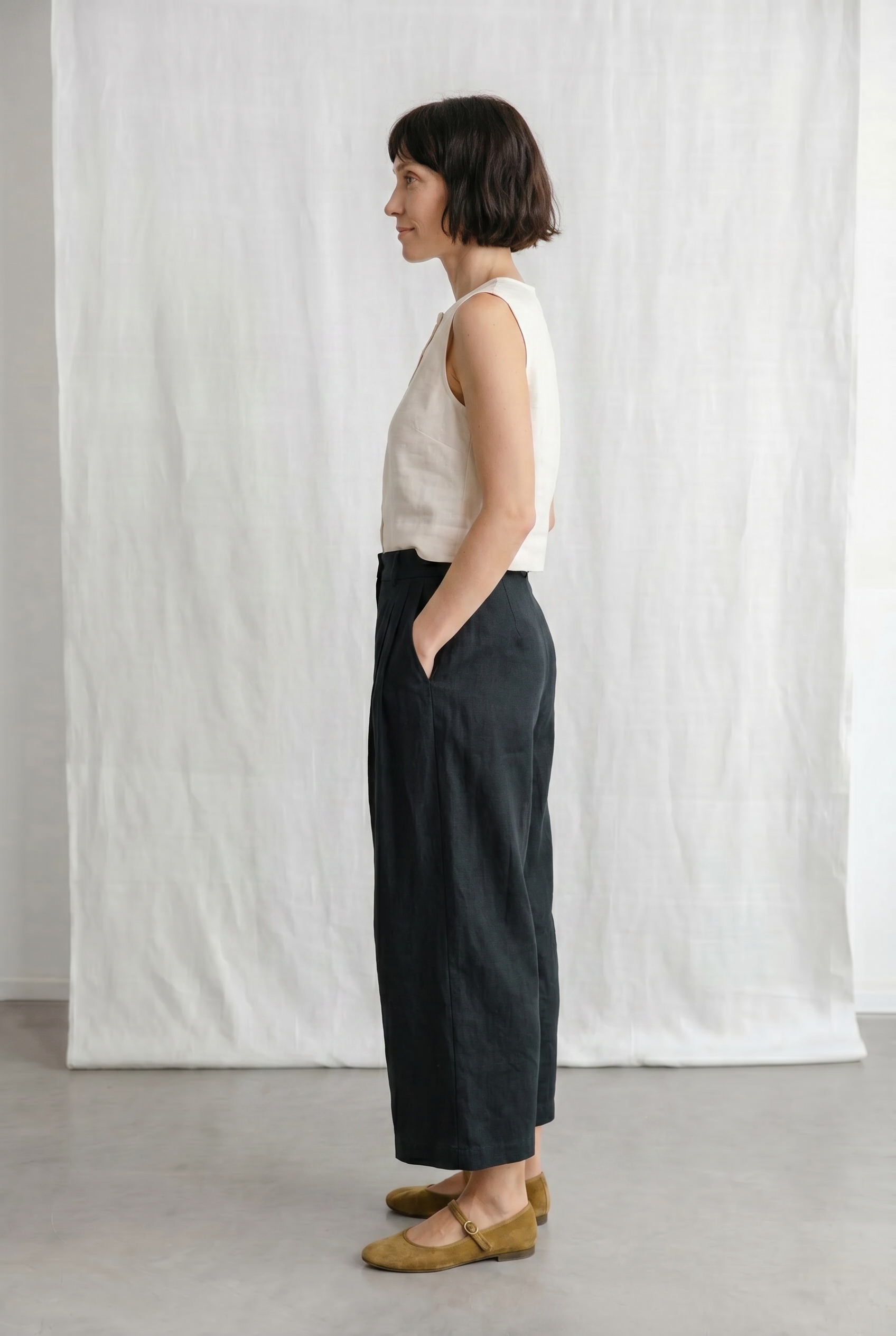 Hemp/Tencel Culotte Awasi Black