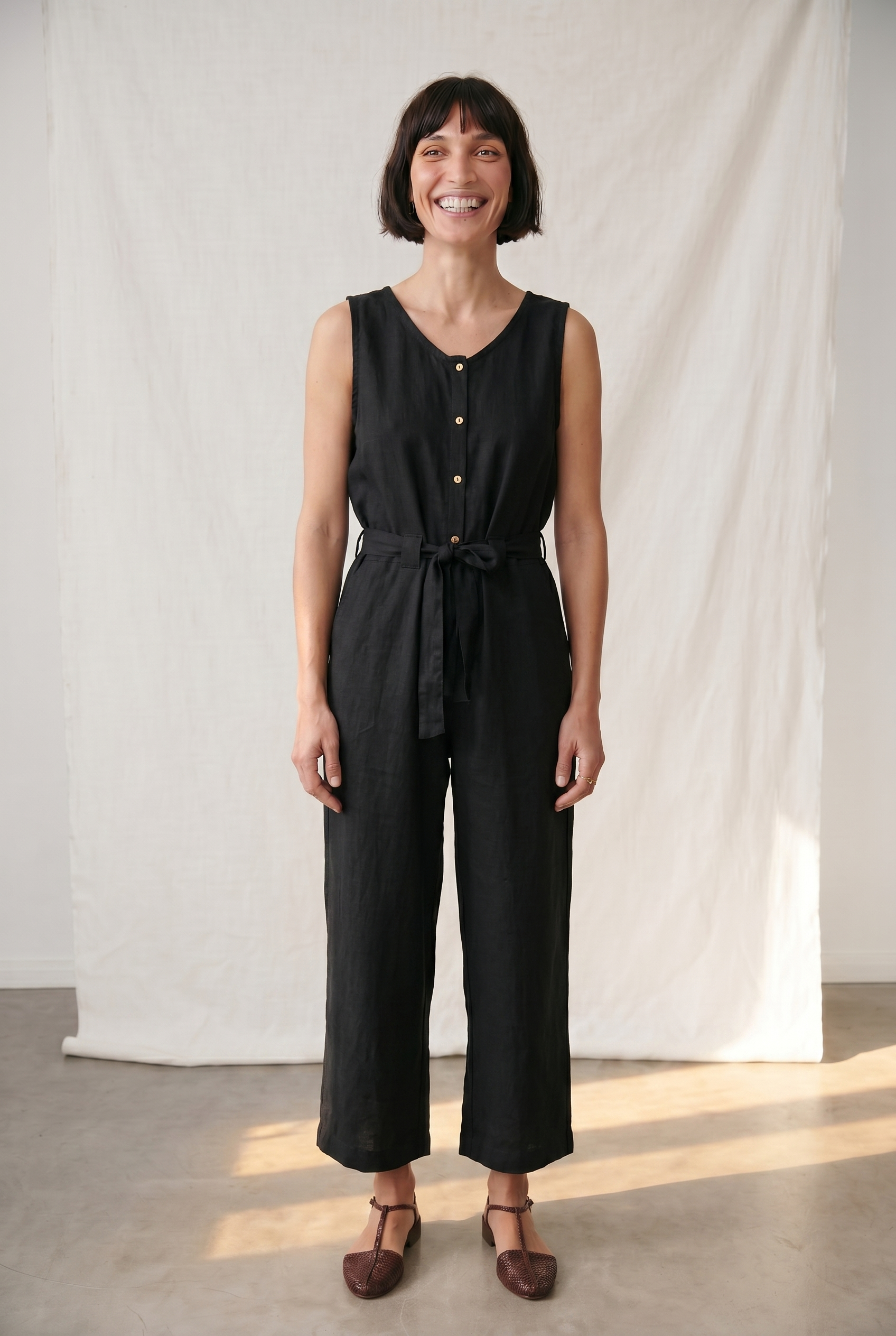 Bio-Baumwoll Jumpsuit Daksha Schwarz