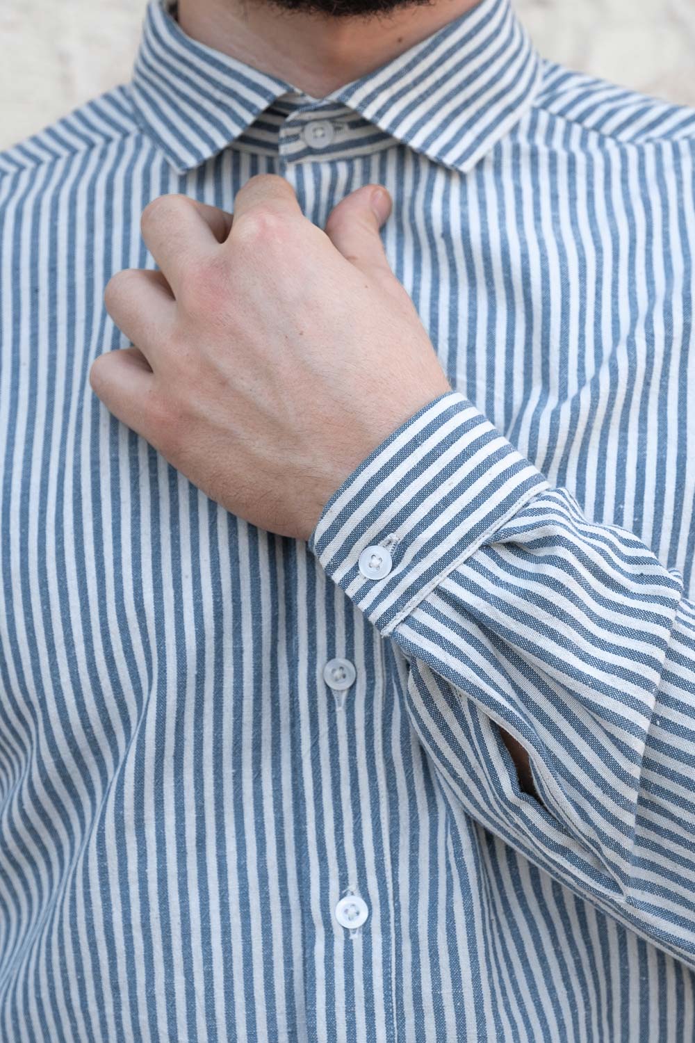 Cotton Shirt Himat Striped Blue