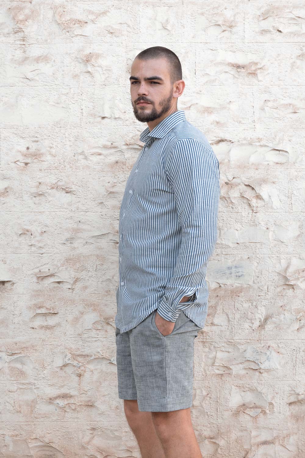 Cotton Shirt Himat Striped Blue