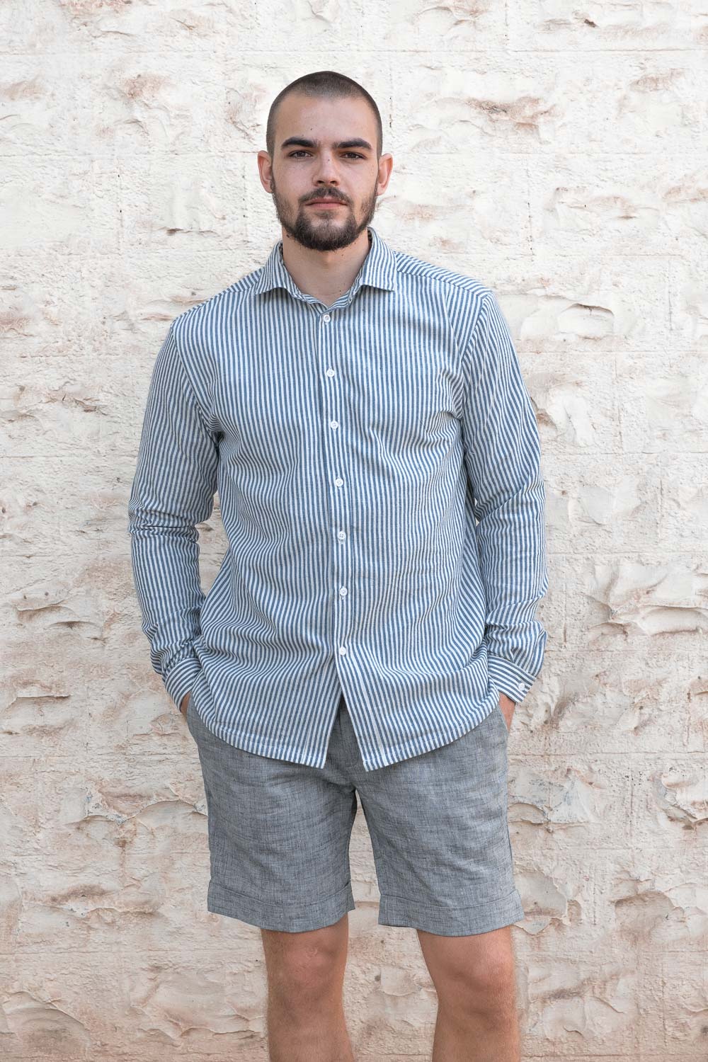 Cotton Shirt Himat Striped Blue