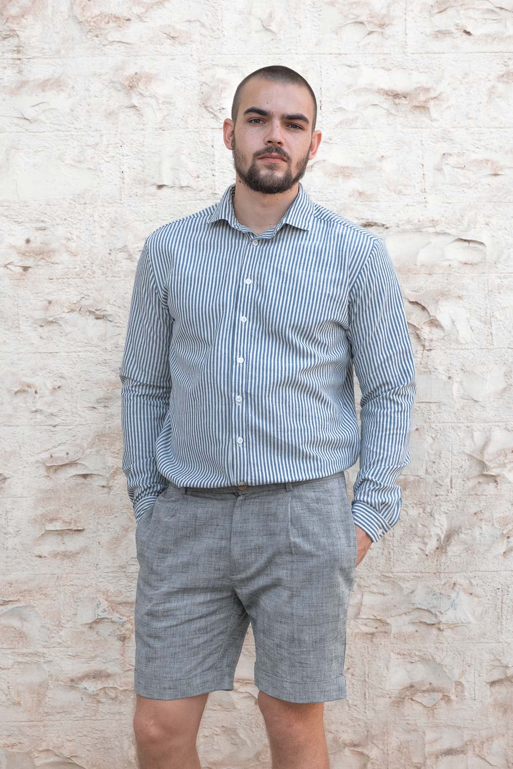 Cotton Shirt Himat Striped Blue