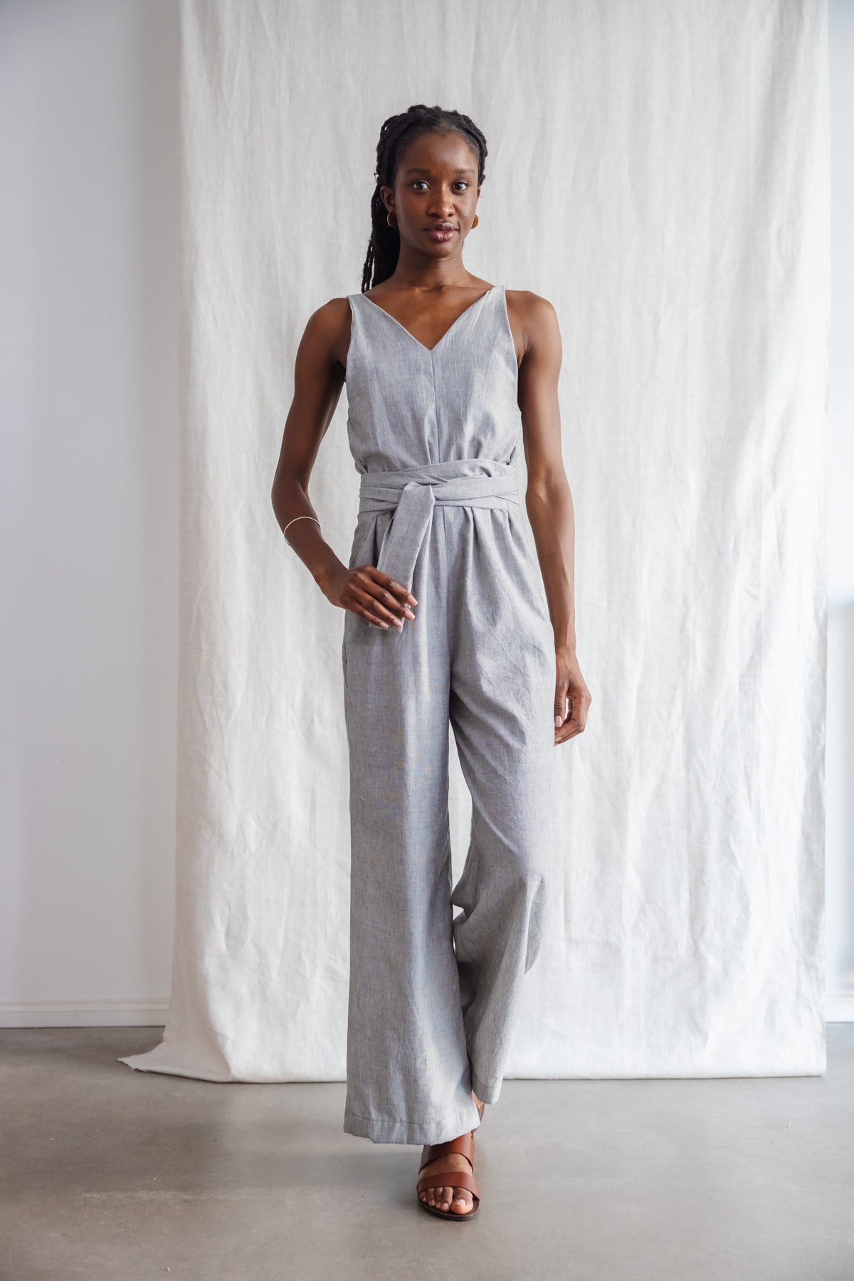 Grey Jumpsuit Organic Cotton Jumpsuit Airy Organic Cotton Twill
