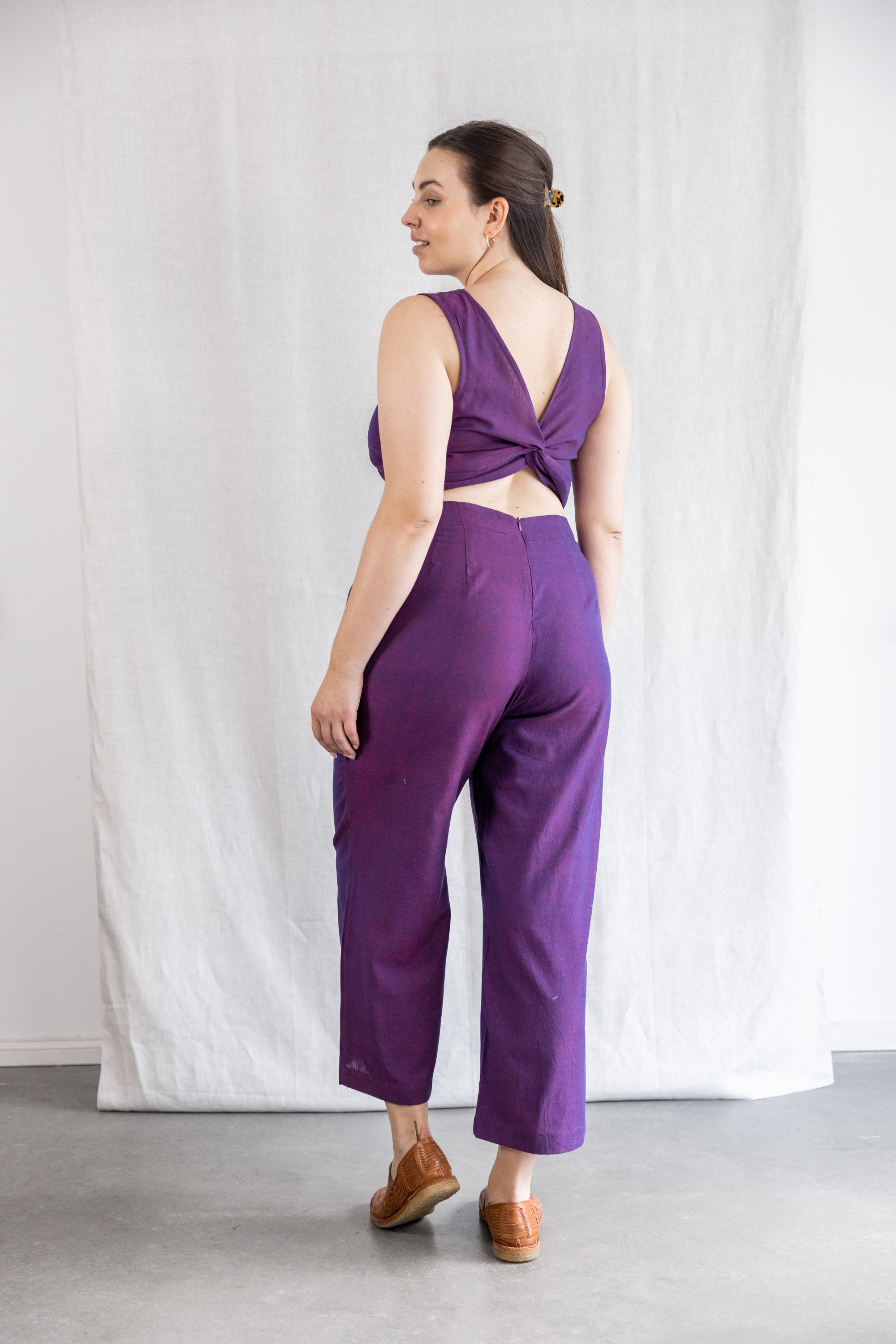 Organic cotton jumpsuit Anusha blackberry