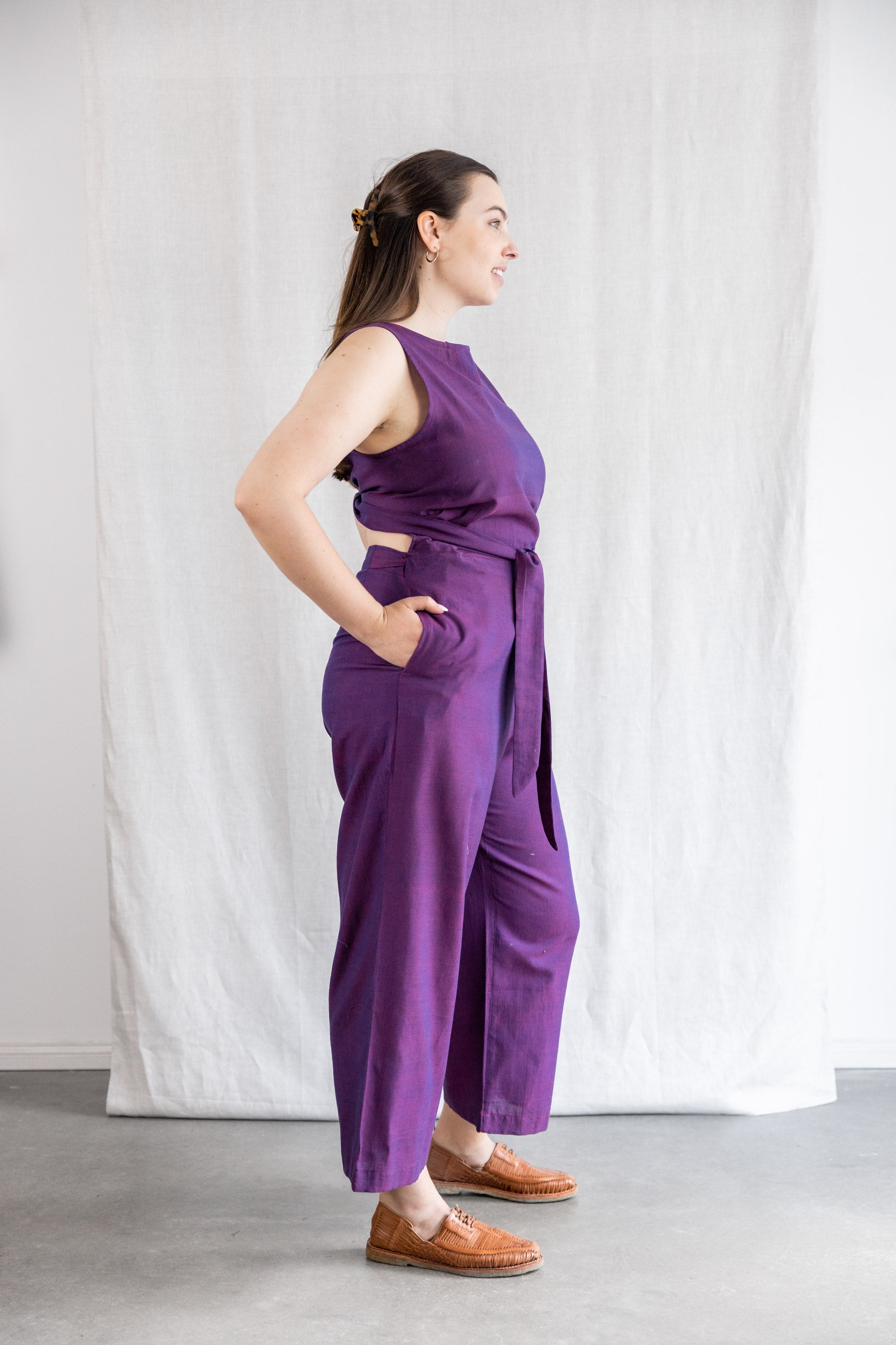 Organic cotton jumpsuit Anusha blackberry