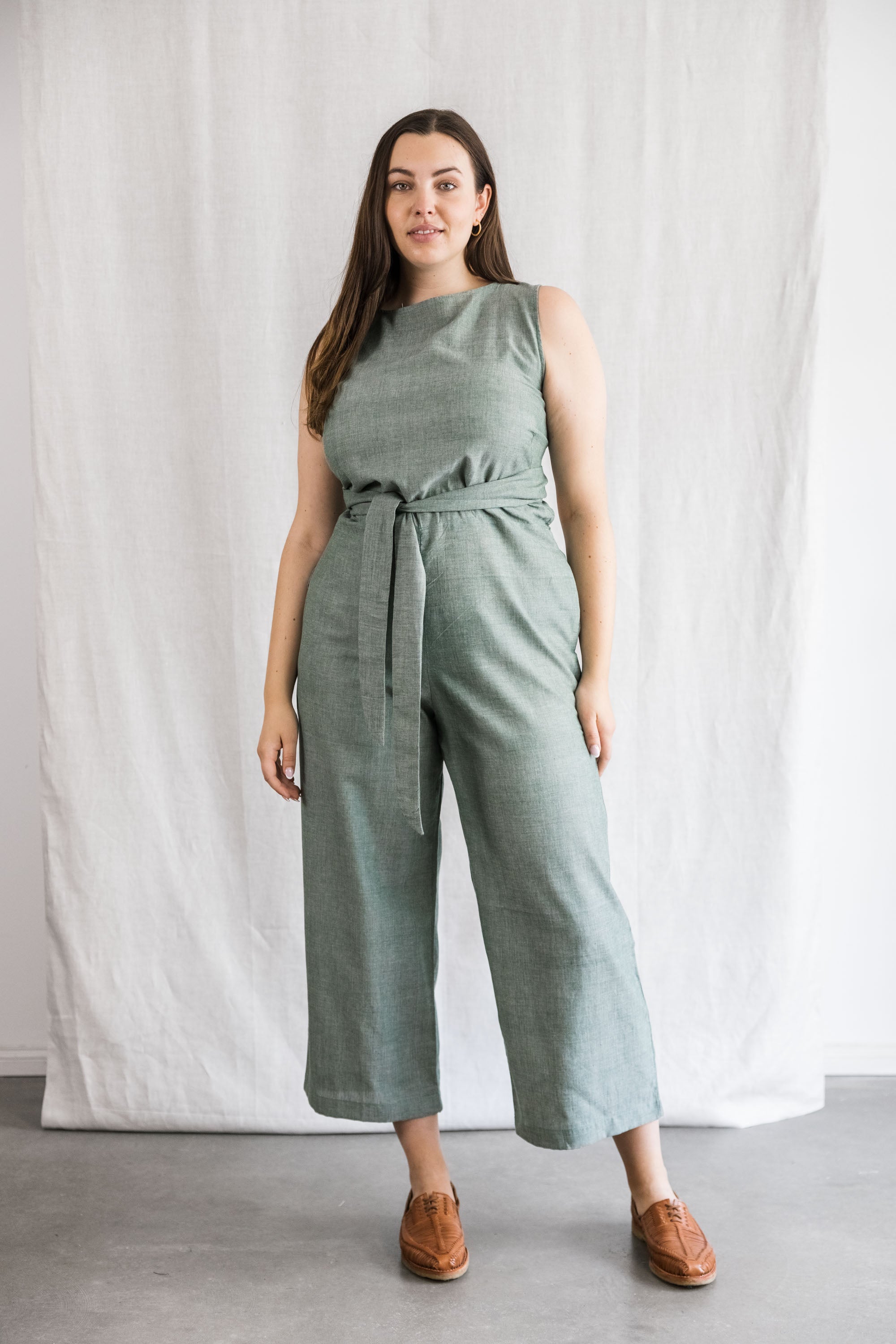 Organic cotton jumpsuit Anusha Eucalyptus