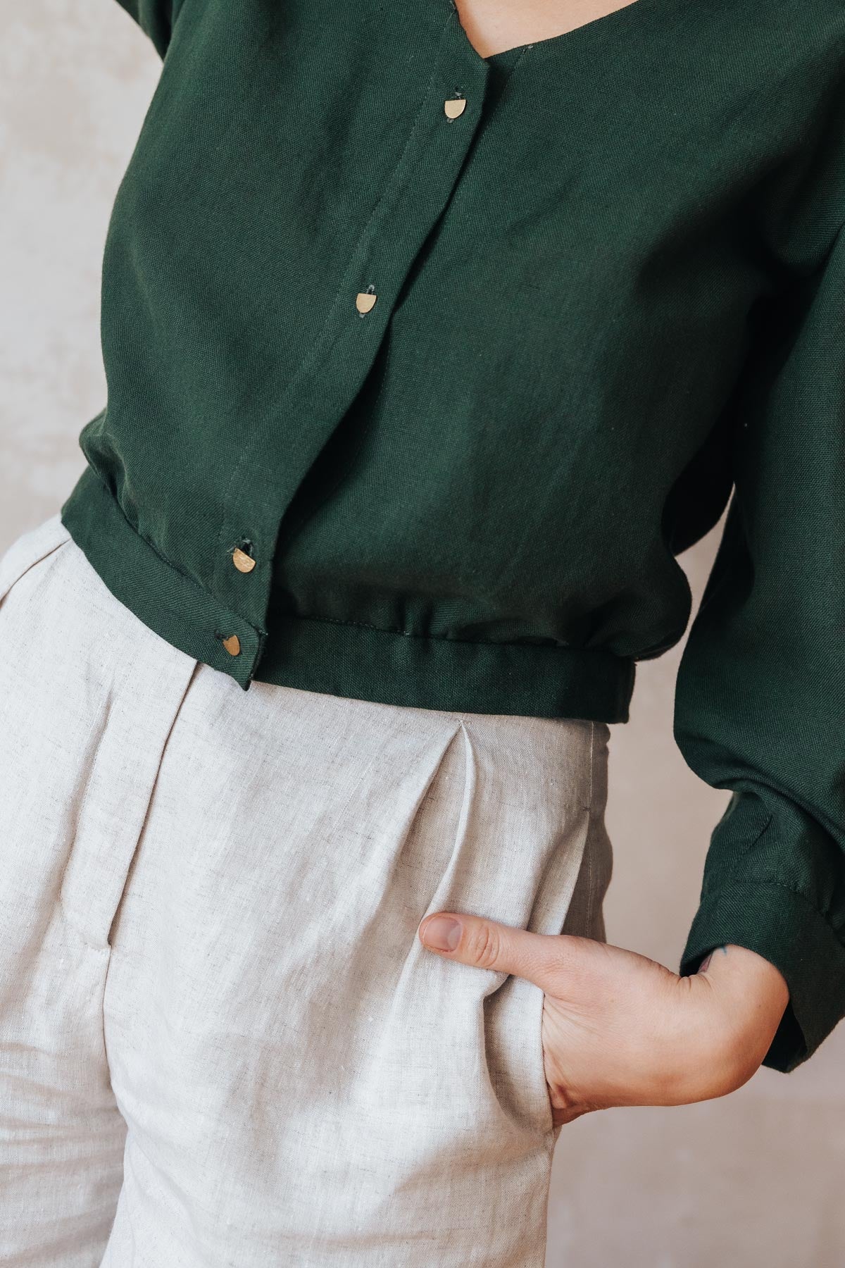 Cotton Blouse Sahay Olive