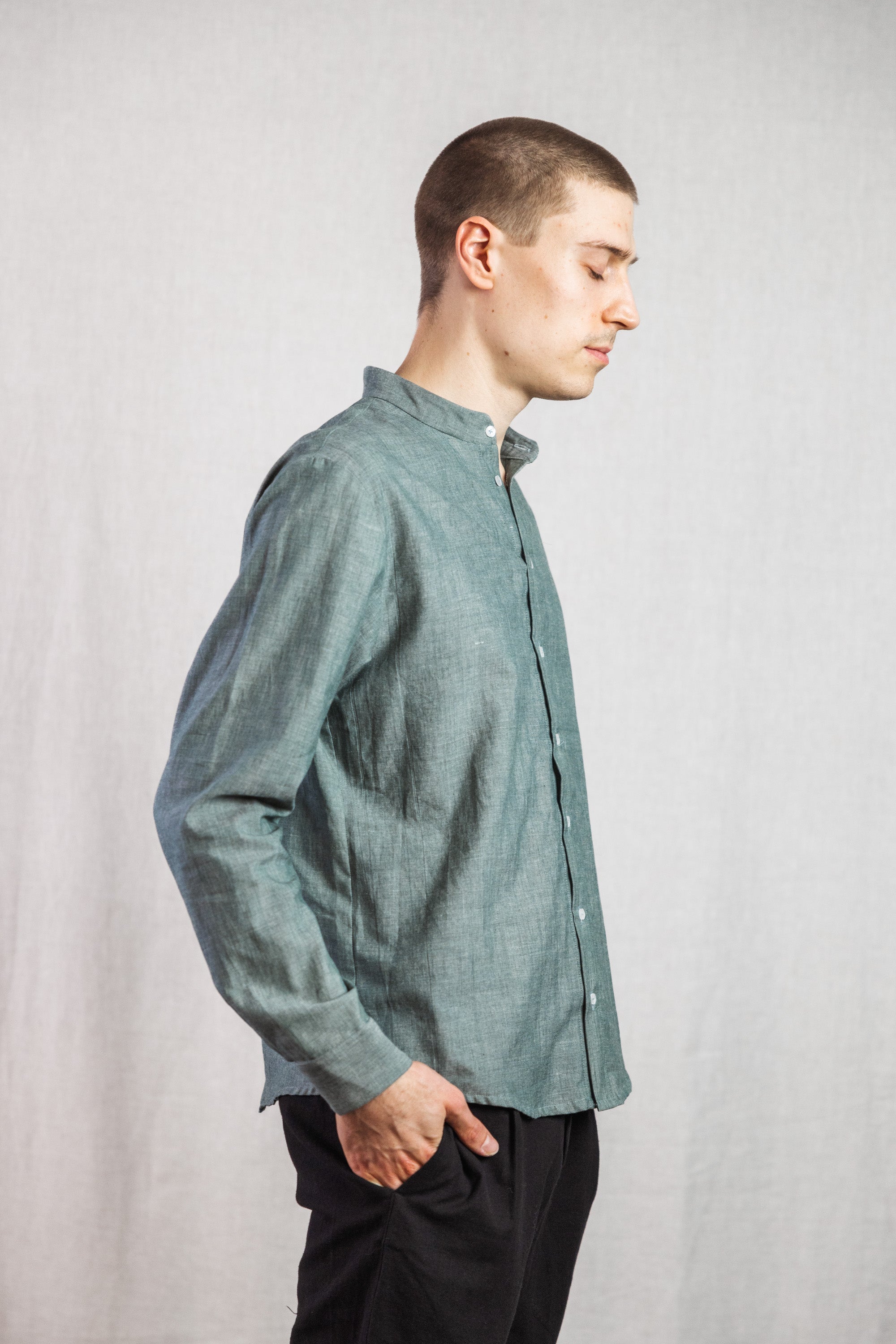 Organic cotton shirt Harish Eucalyptus