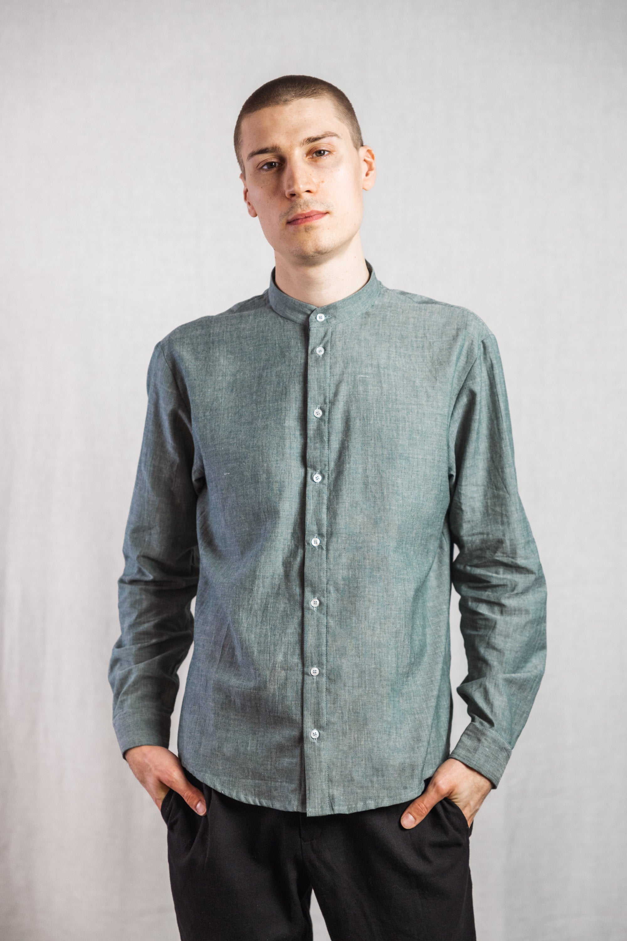 Organic cotton shirt Harish Eucalyptus