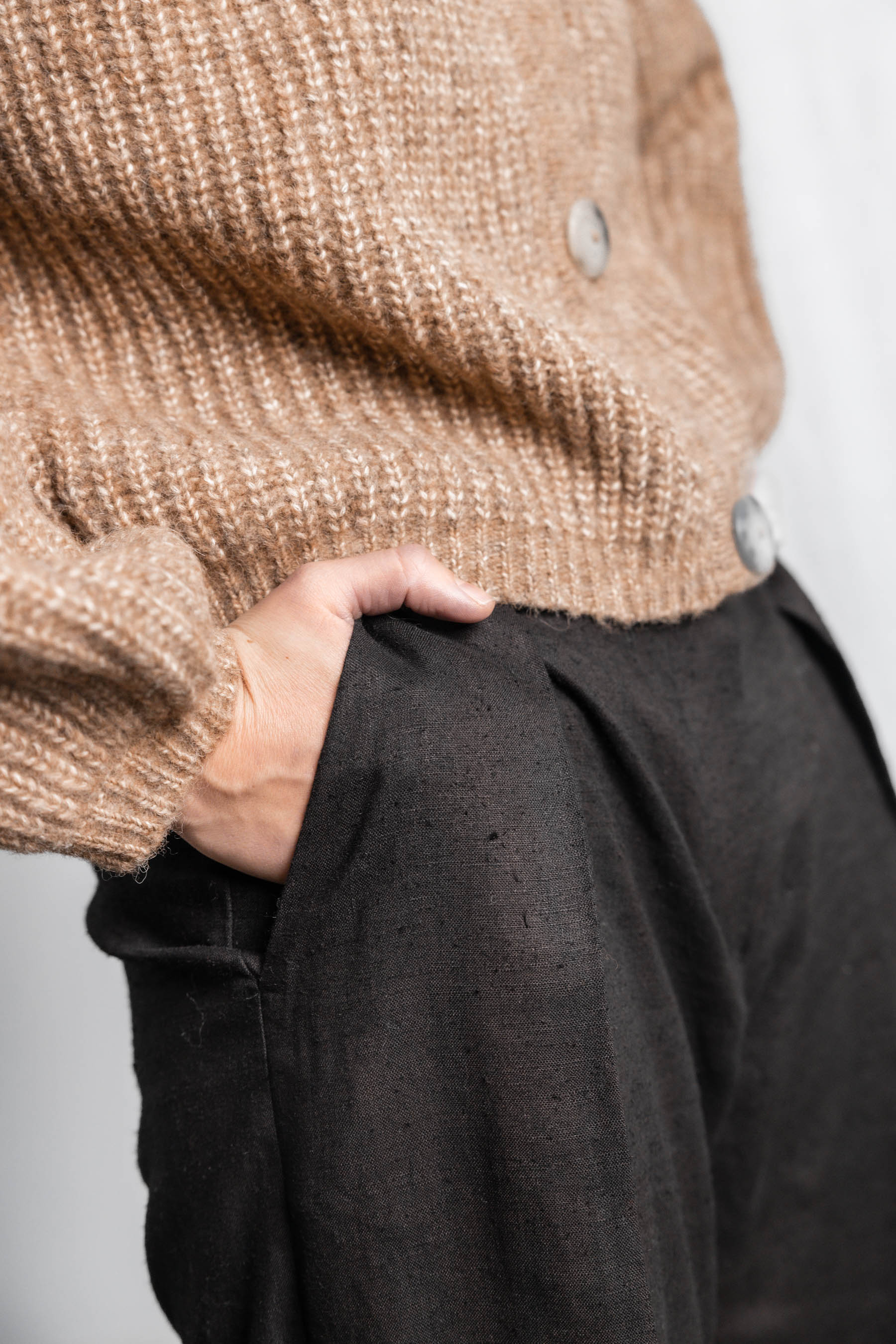Baby alpaca knitted cardigan Betana Camel