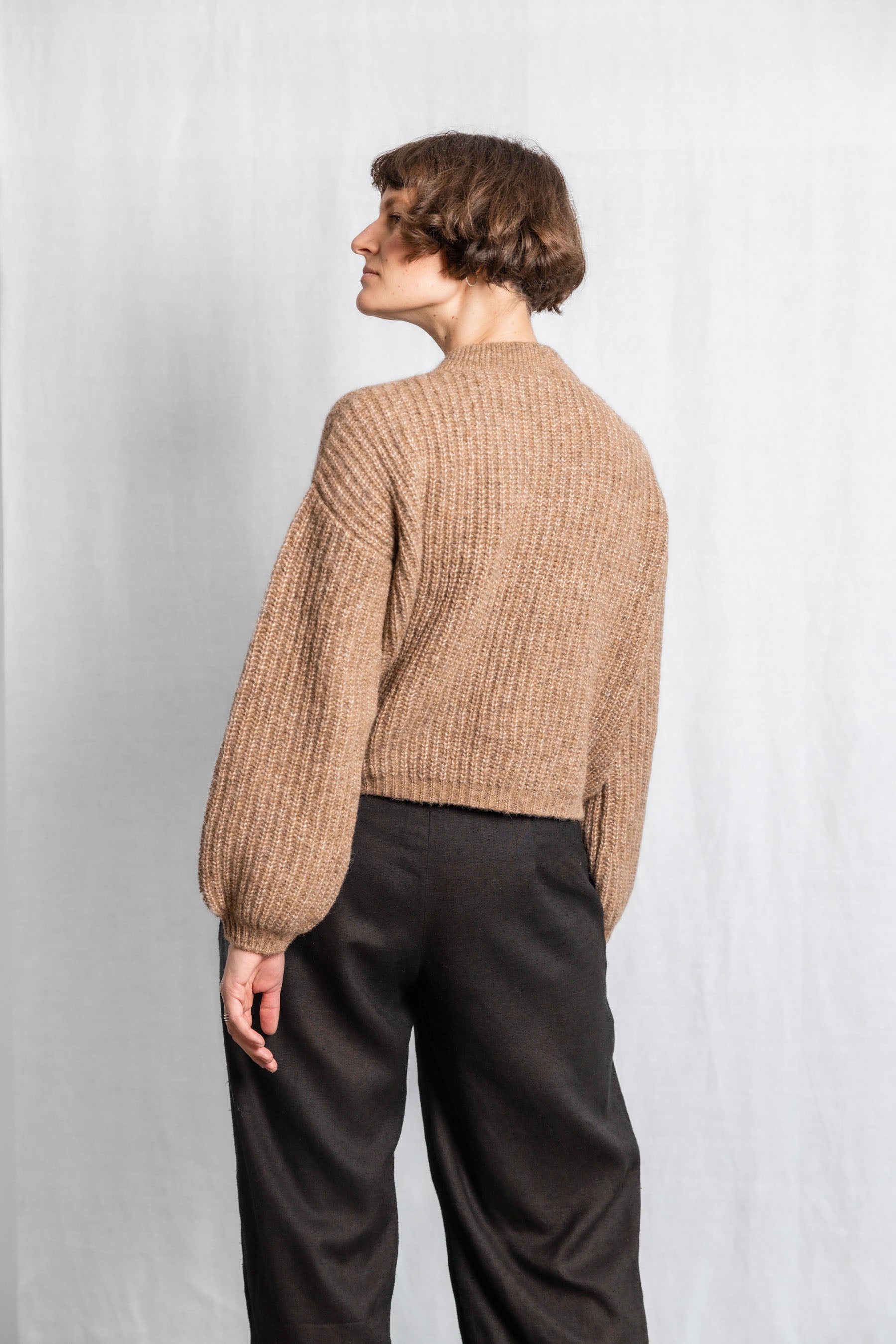 Baby alpaca knitted cardigan Betana Camel