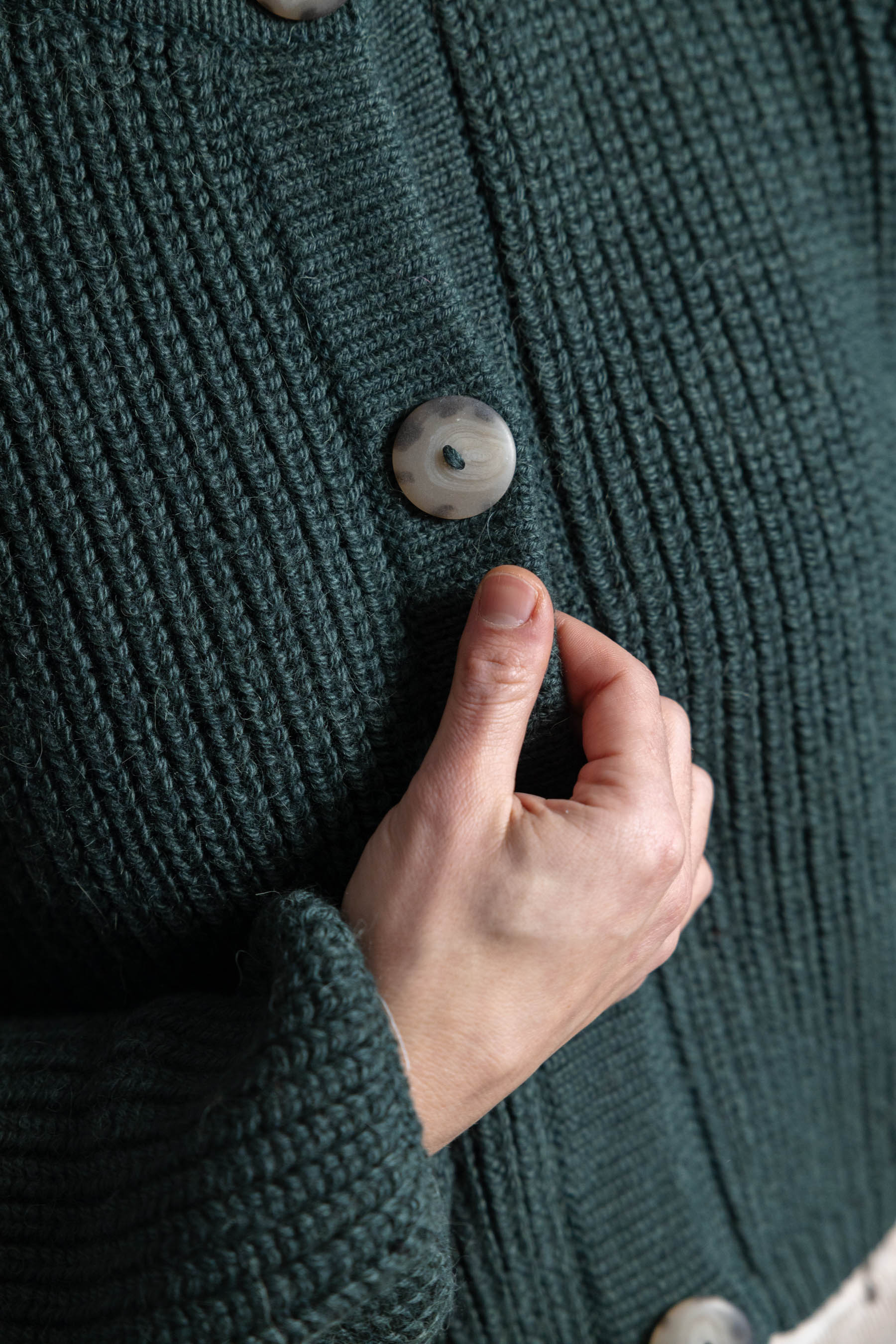 Baby Alpaca Knitted Cardigan Betana Forest Green