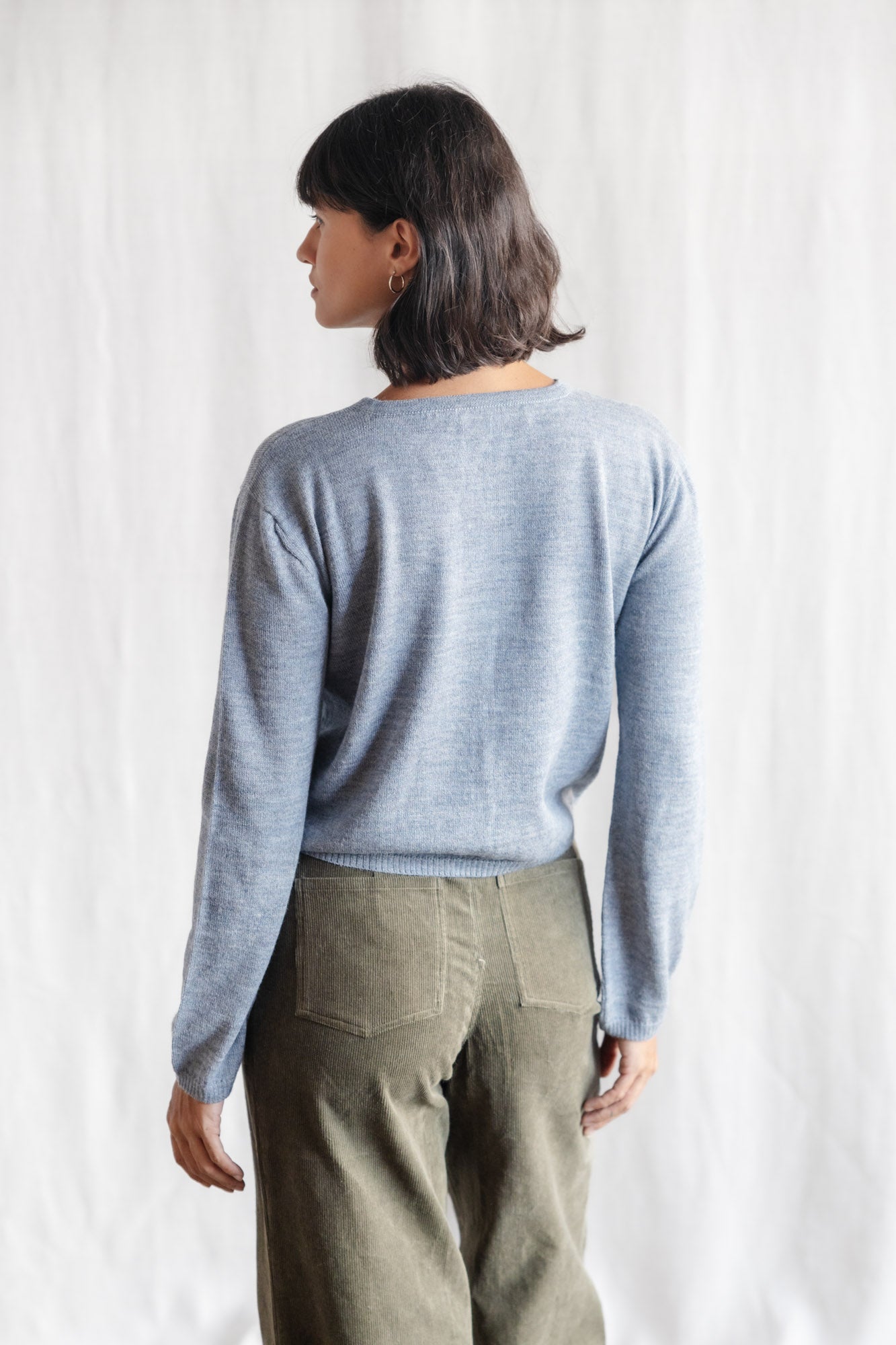 Baby Alpaca Knitted Cardigan Navan Light Blue