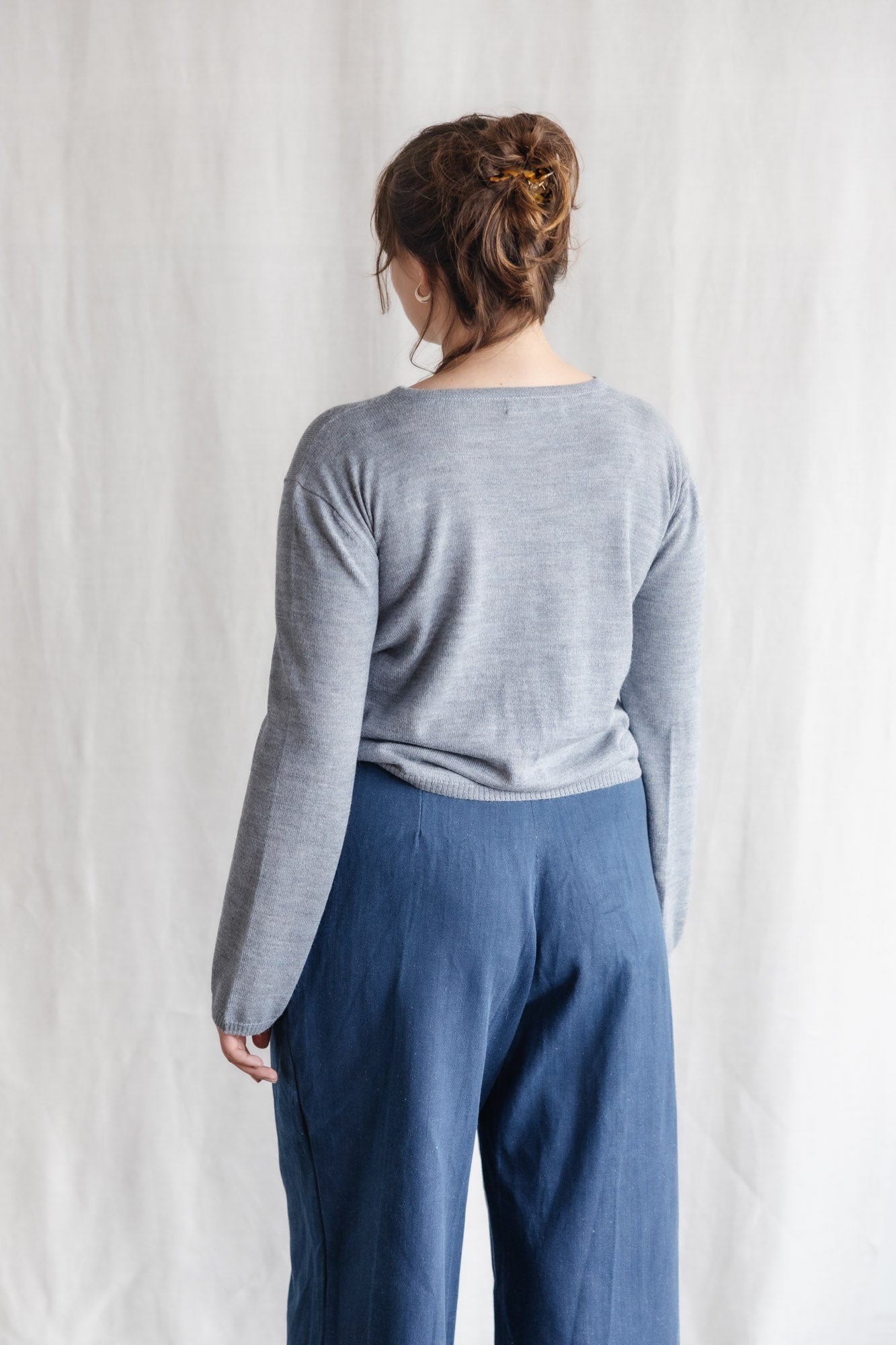 Baby Alpaca Knitted Cardigan Navan Light Blue