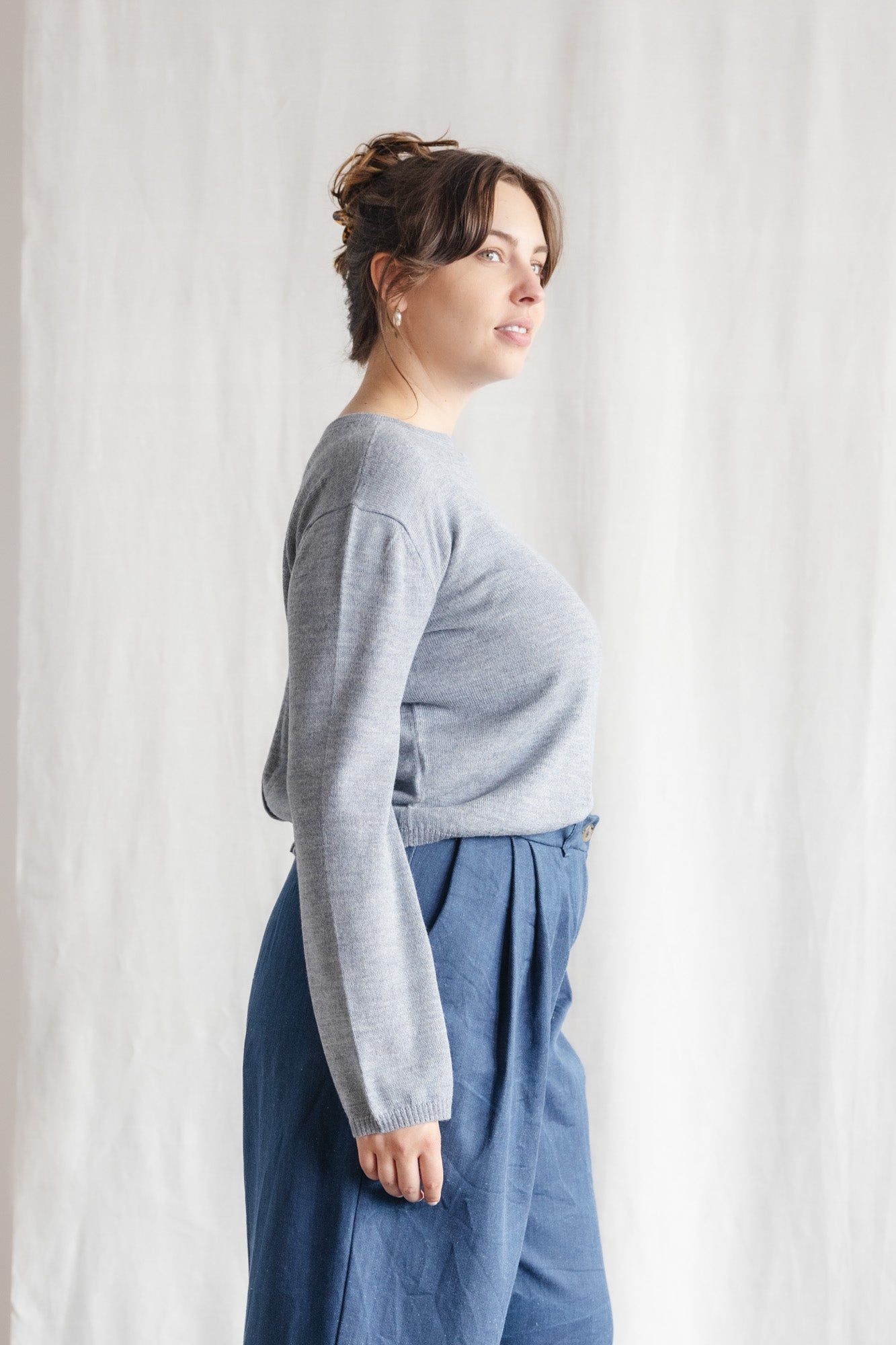 Baby Alpaca Knitted Cardigan Navan Light Blue
