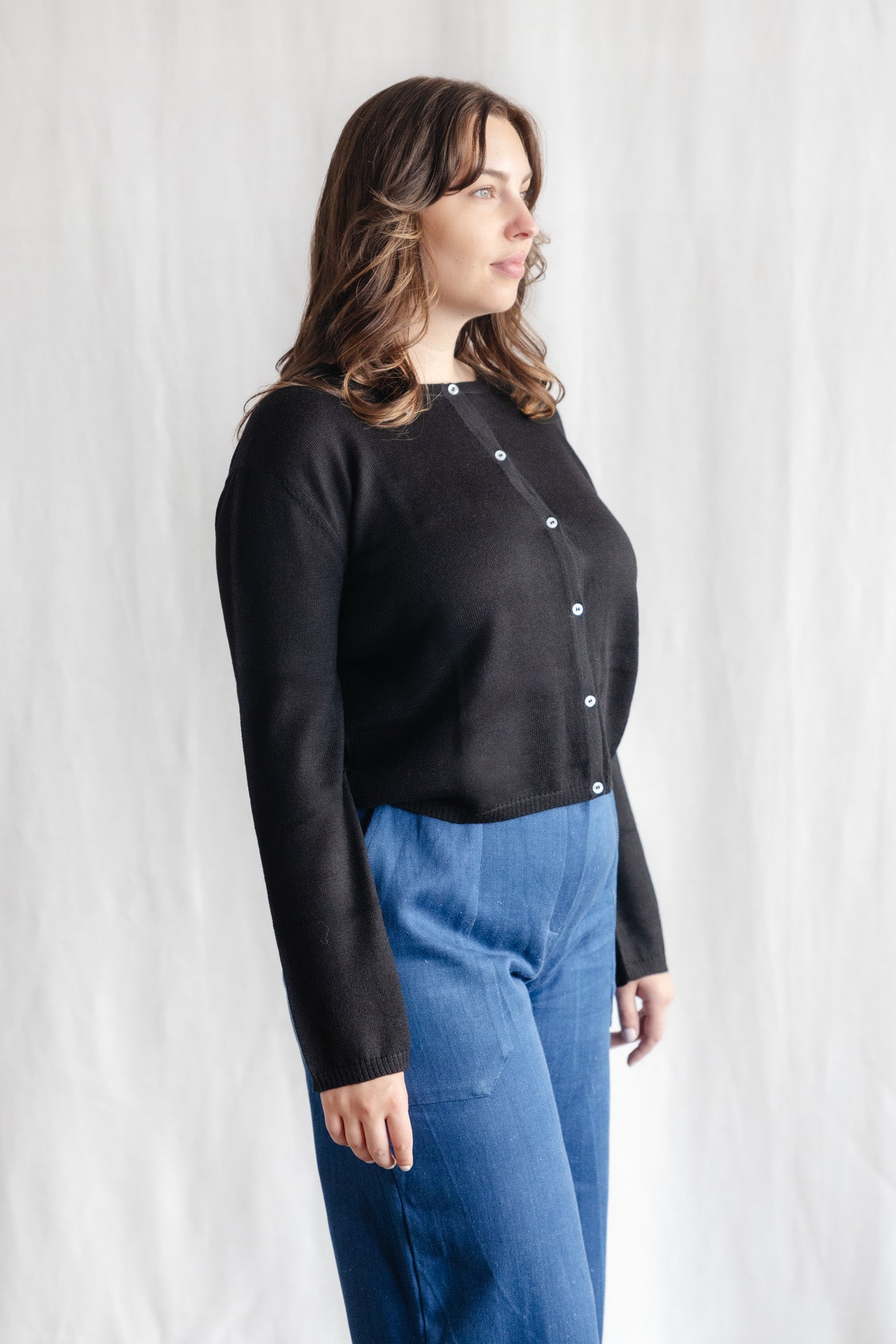 Baby Alpaca Knitted Cardigan Navan Black