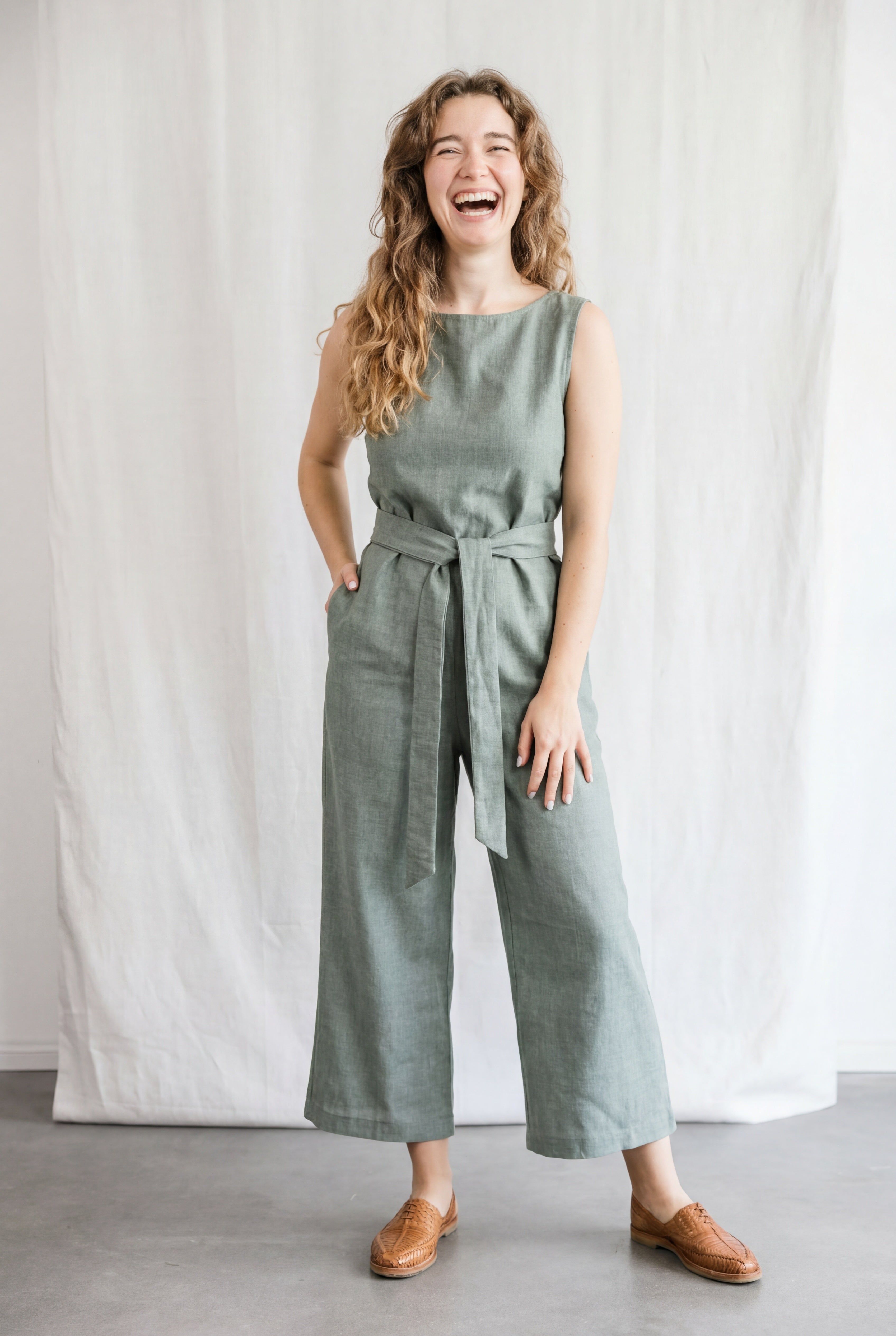 Bio-Baumwoll Jumpsuit Anusha Eukalyptus
