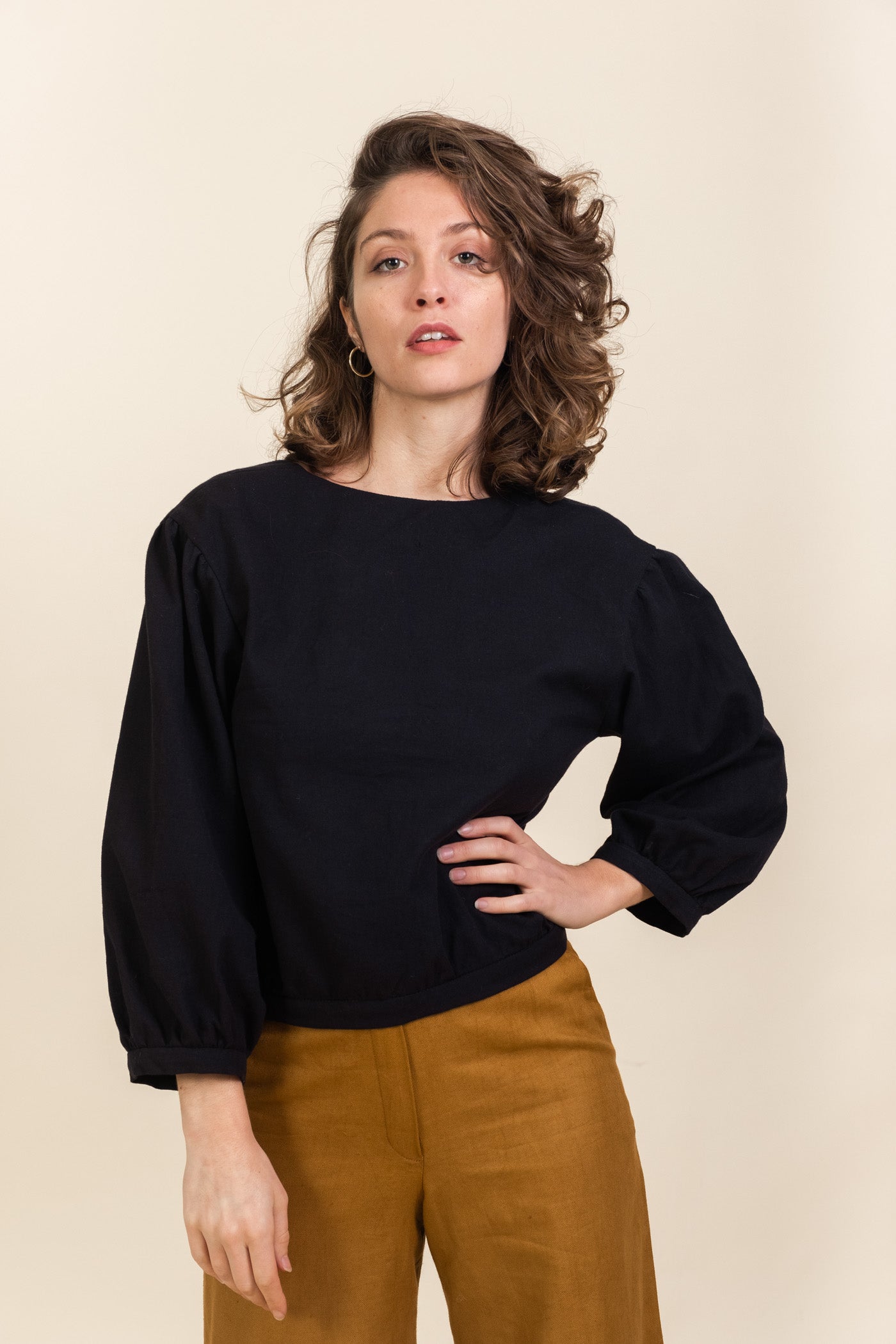 Cotton Blouse Sahay Black