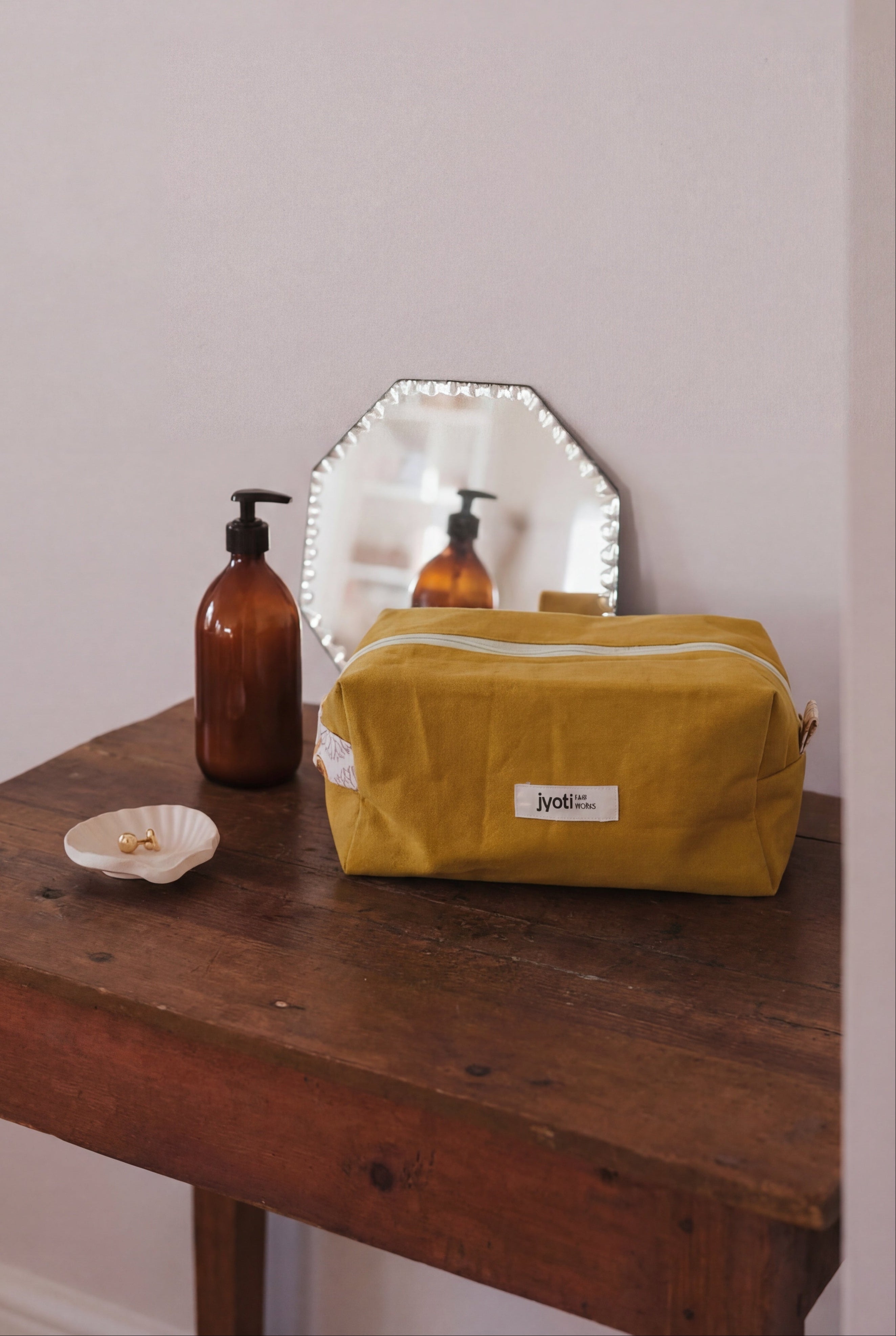 Baumwoll Kulturtasche Phavvaara Senfgelb