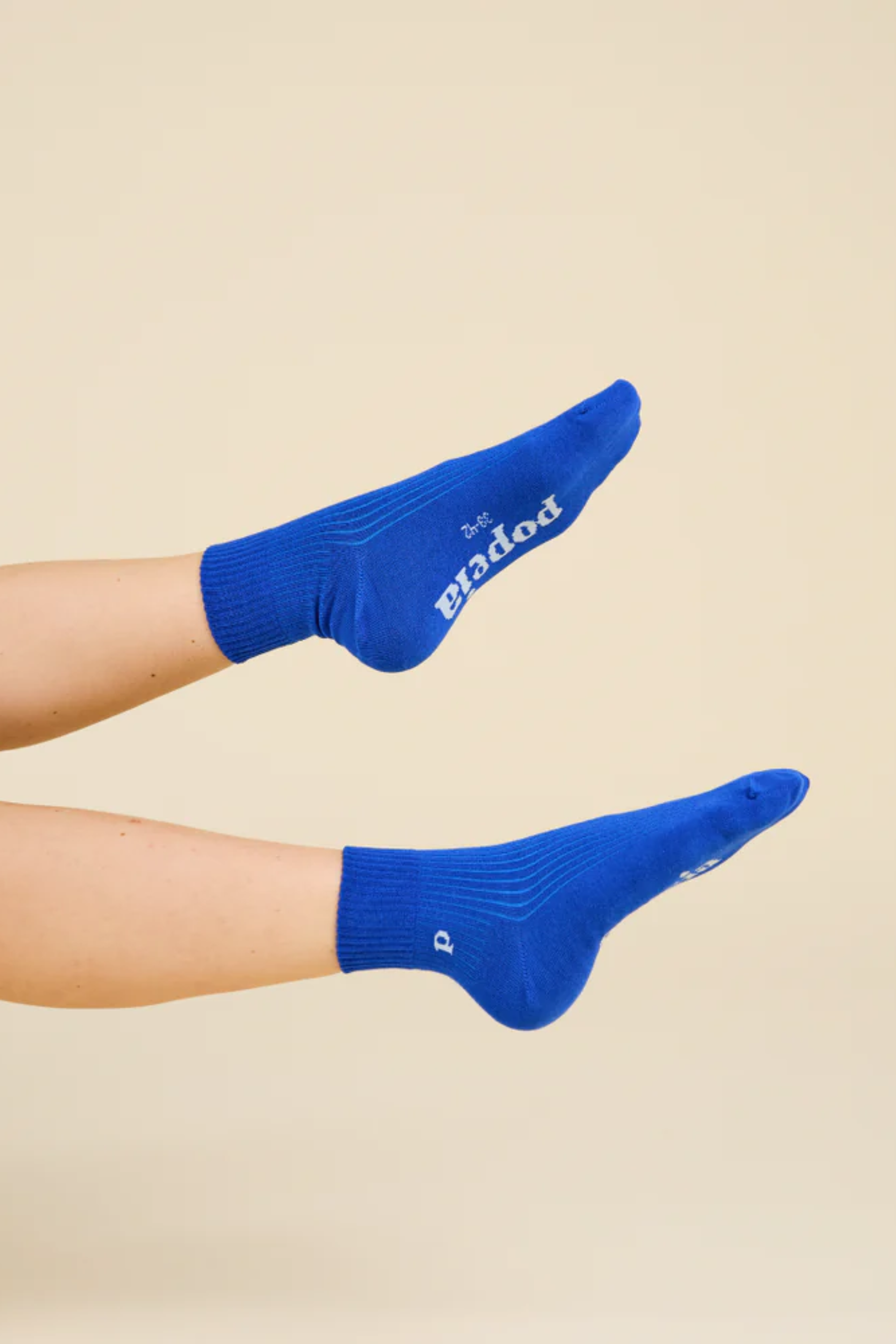 Popeia Bio-Baumwoll-Socken Ankle Königsblau