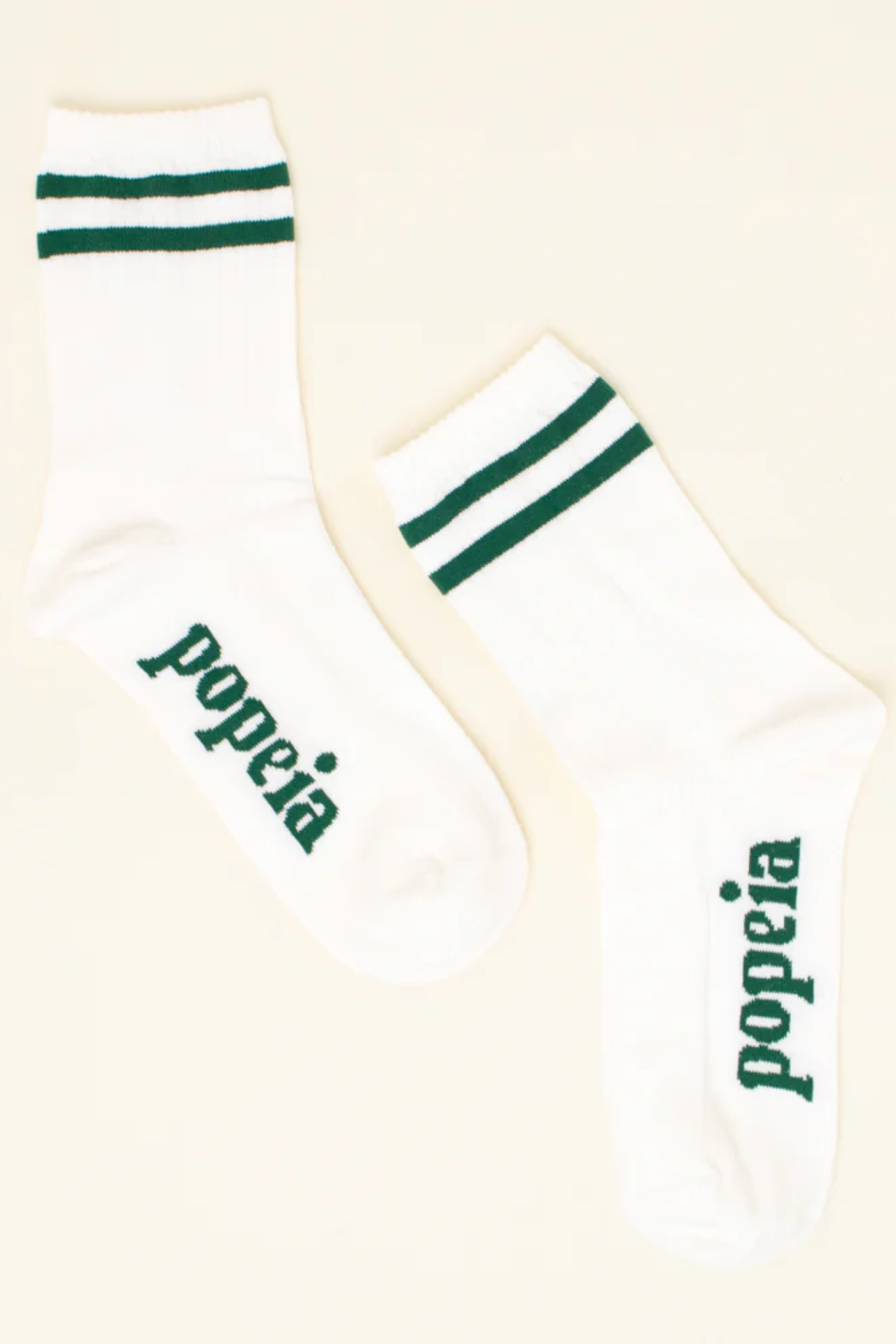 Popeia Organic Cotton Socks The Sporty Green Stripes