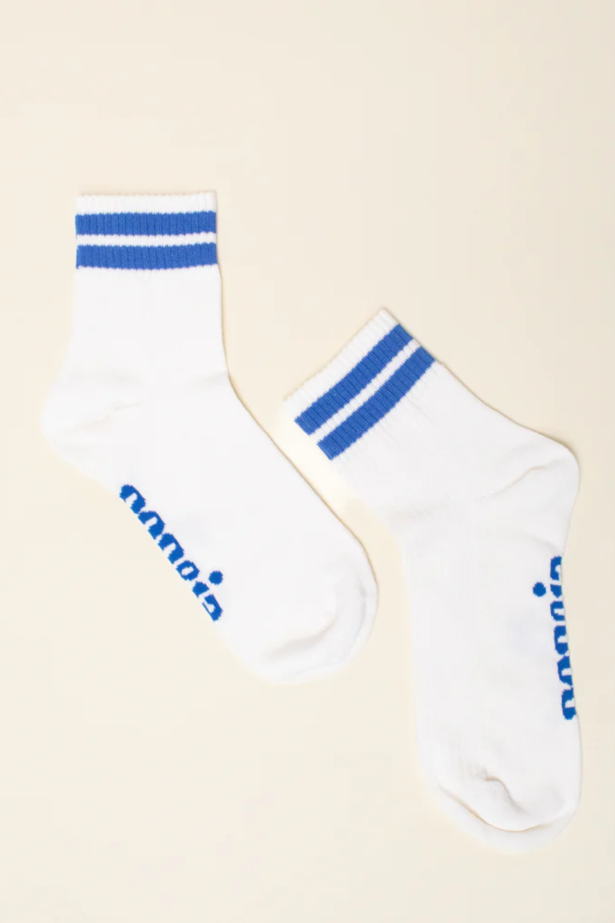 Popeia Bio-Baumwoll-Socken Ankle Blaue Streifen