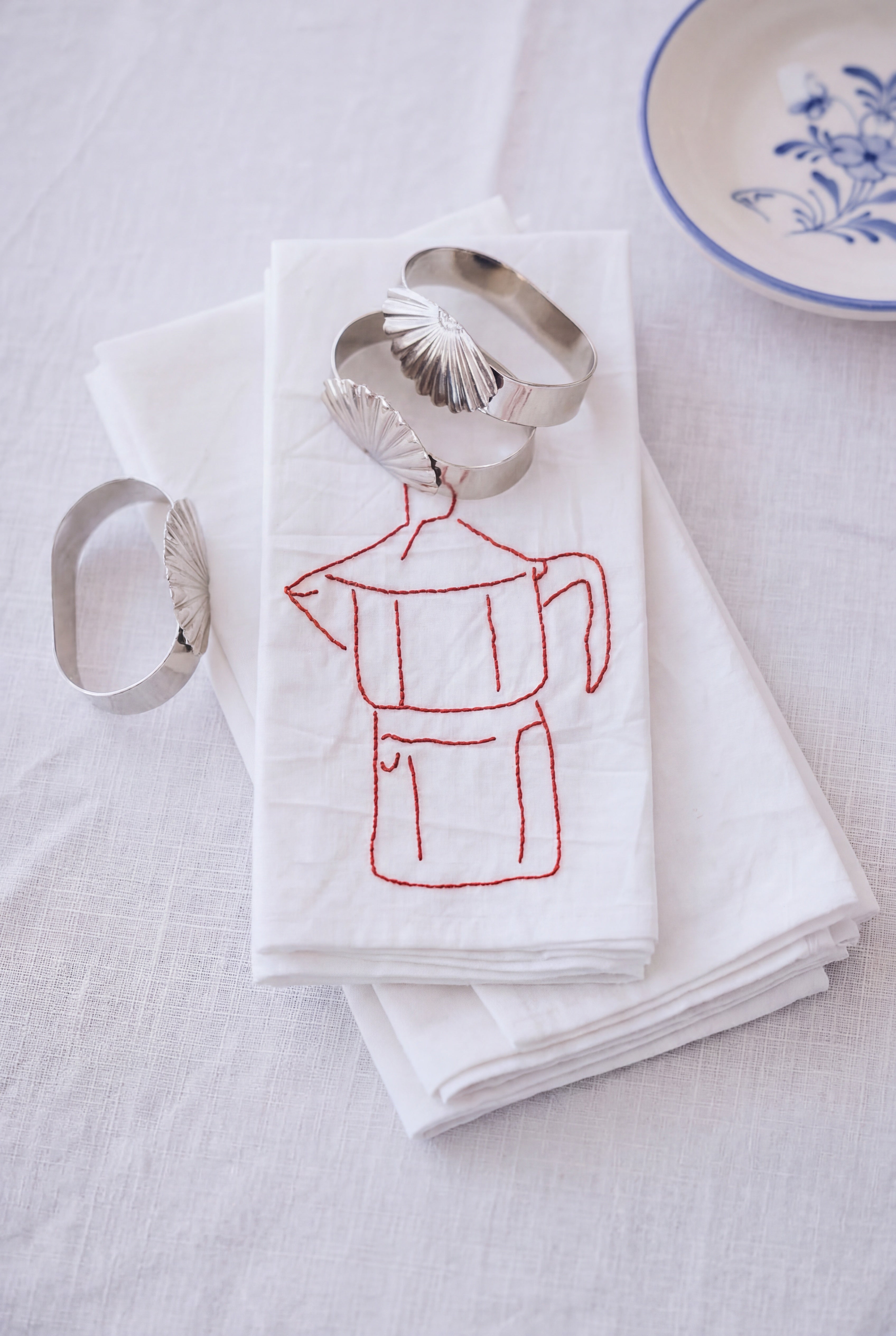 Embroidered fabric napkins Itly 4-piece set