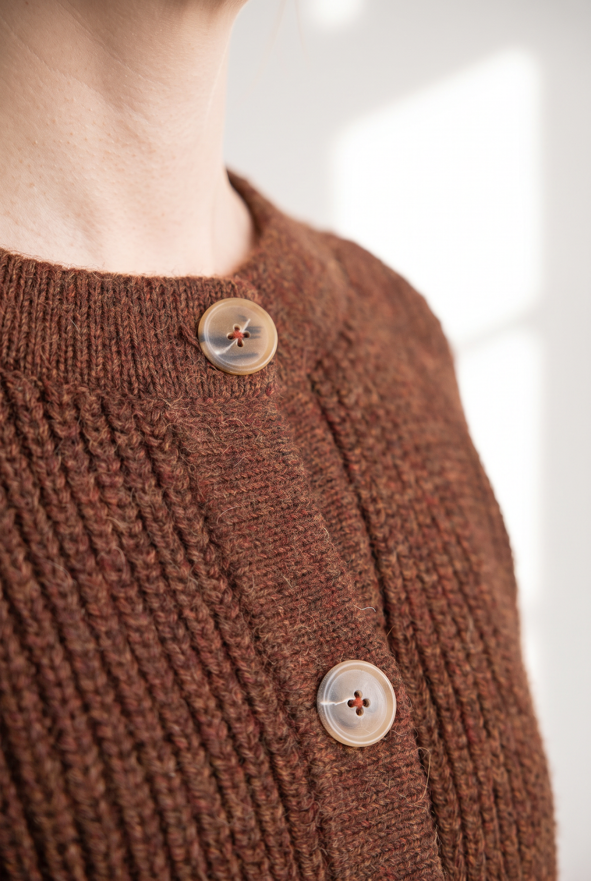 Baby alpaca knitted cardigan Betana Chocolate