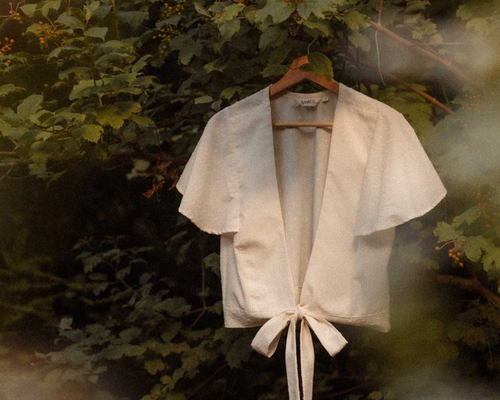 Organic Cotton Wrap Blouse Neeraj White