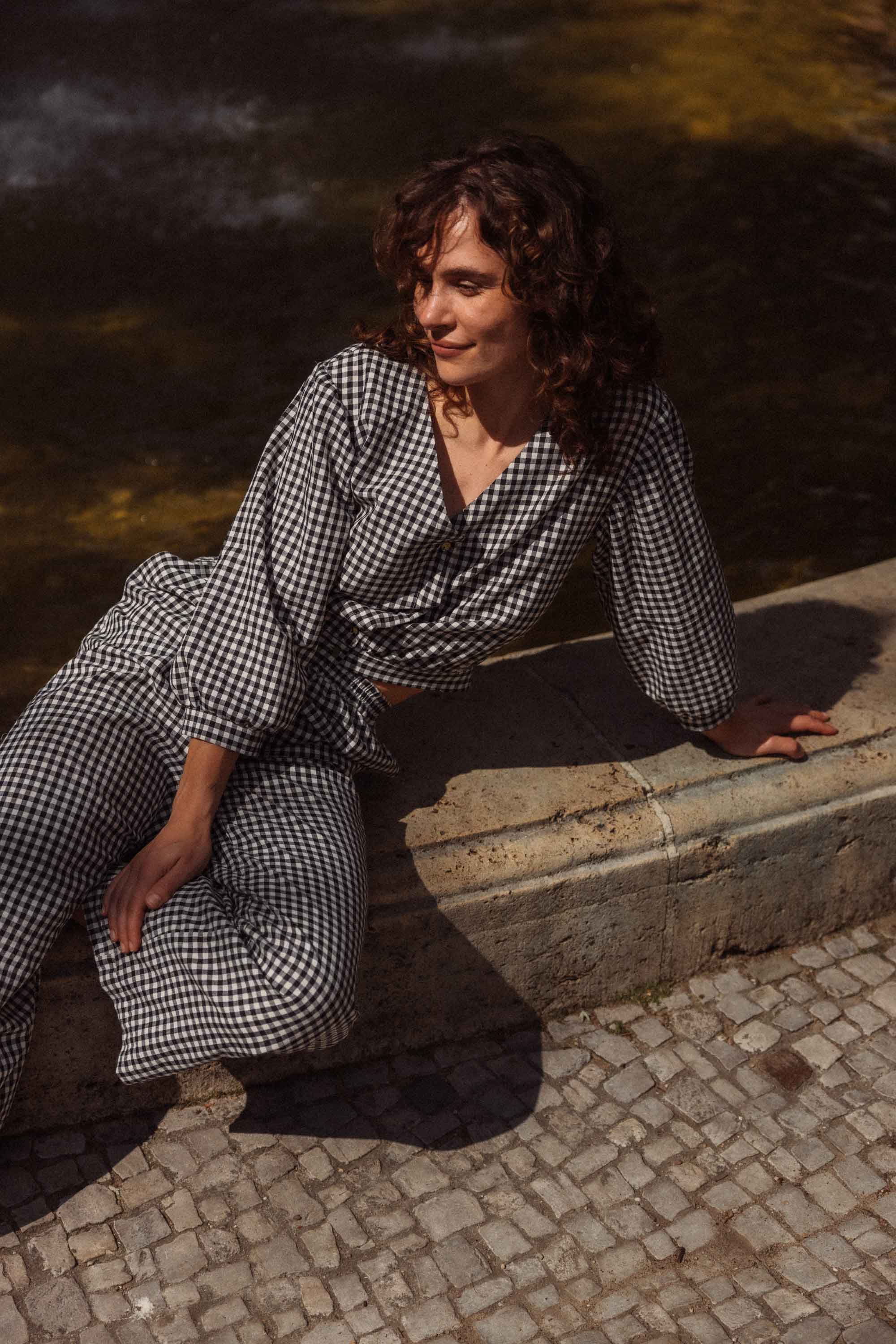 Organic Cotton Blouse Sahay Checked