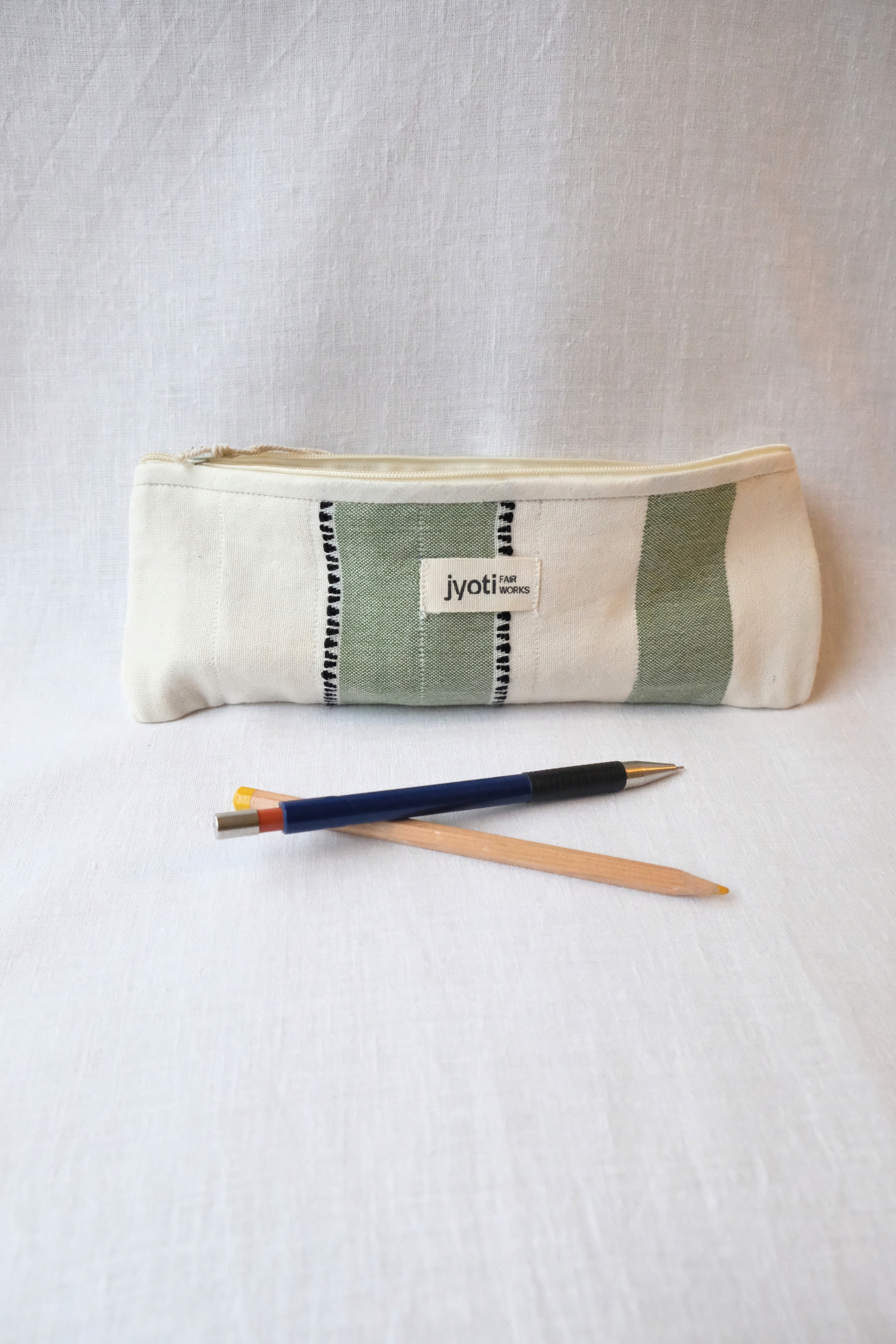Cotton pencil case Qalamadaan weave pattern green