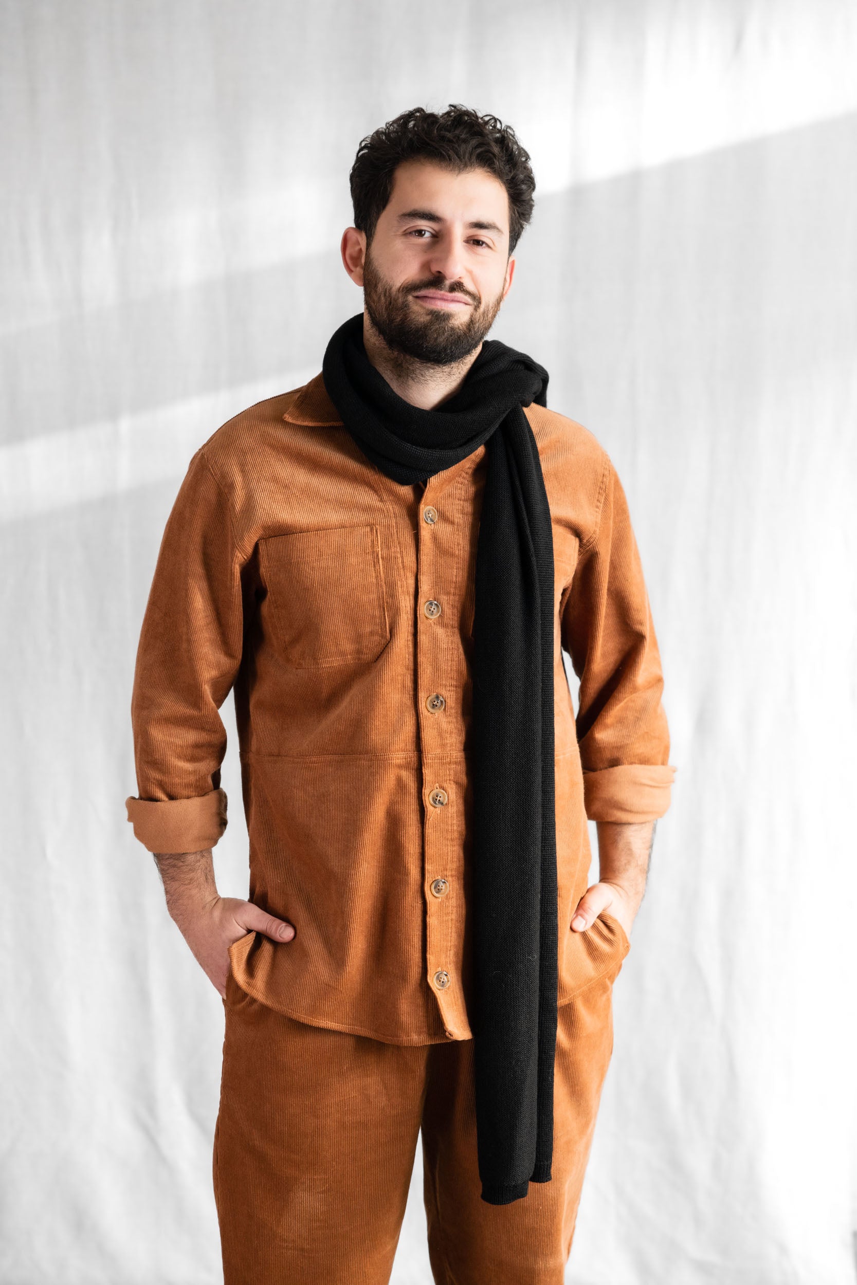 Baby-Alpaka Schal Paracas Schwarz