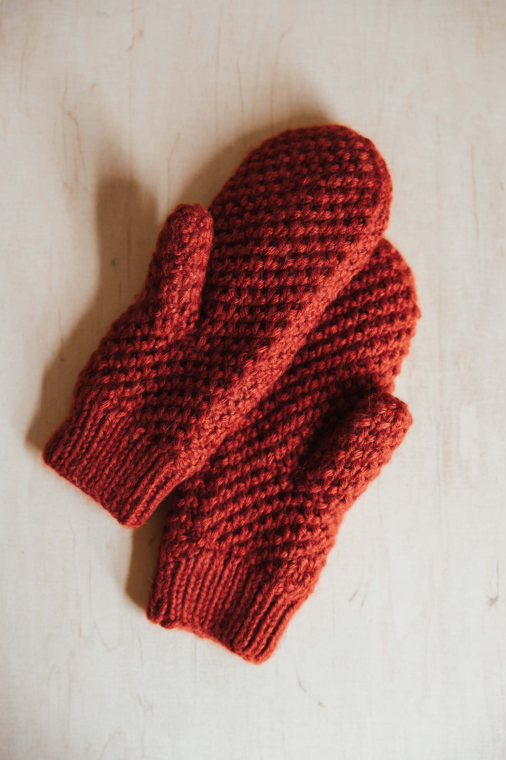 Baby Alpaca Mitten Gloves Cusco Red