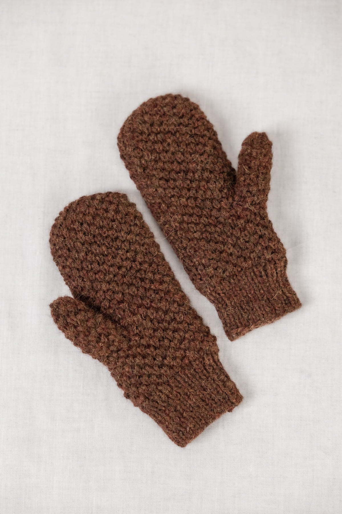 Baby-Alpaka Fäustling Handschuhe Casma Schokolade