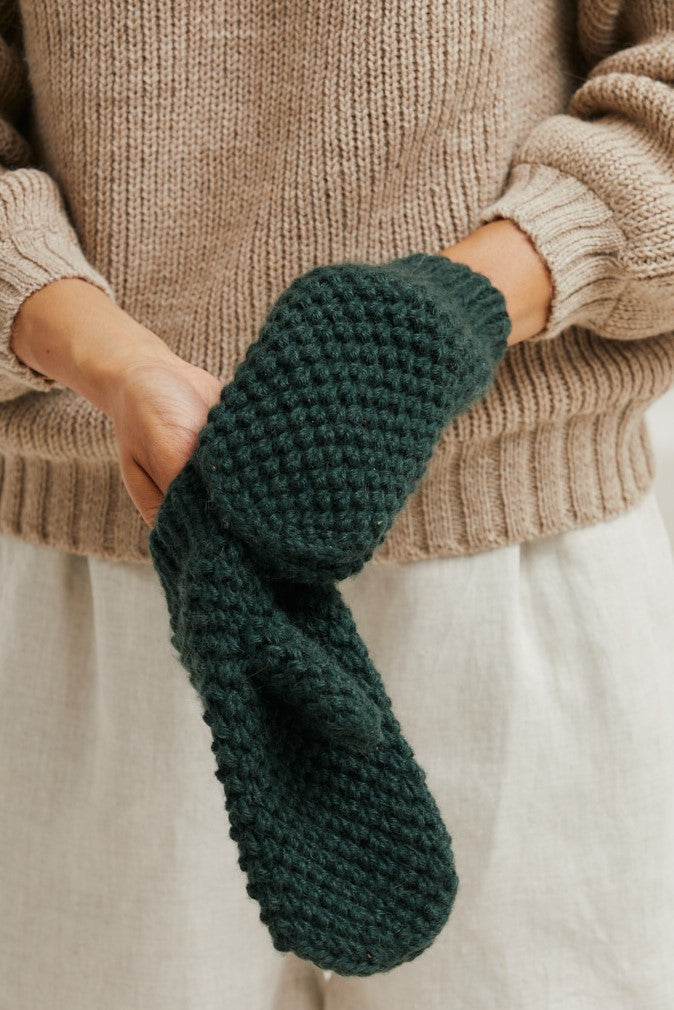 Baby Alpaca Mitten Gloves Cusco Forest Green