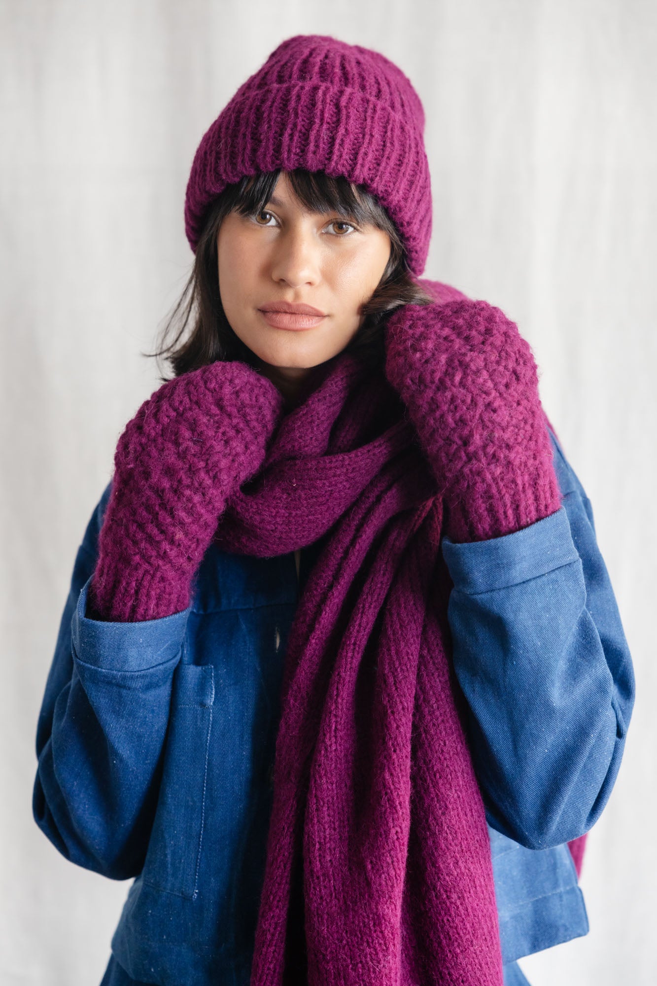 Baby Alpaca Mitten Gloves Cusco Berry