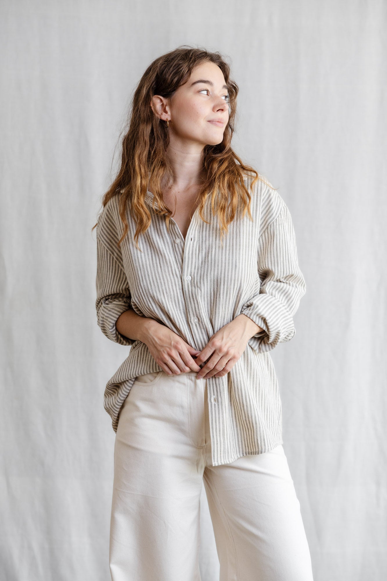 Baumwoll Hemd Himat Grau-Weiß