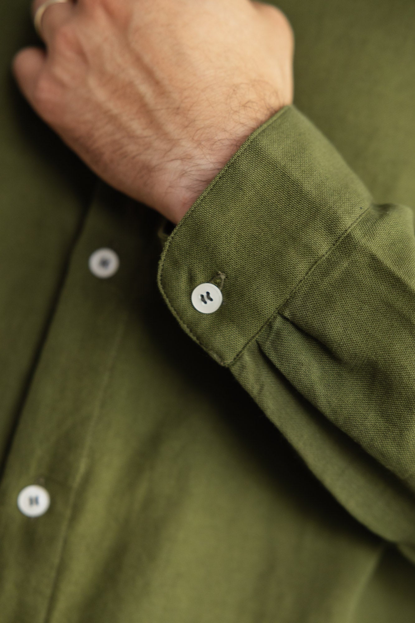 Cotton Shirt Harish Moss Green