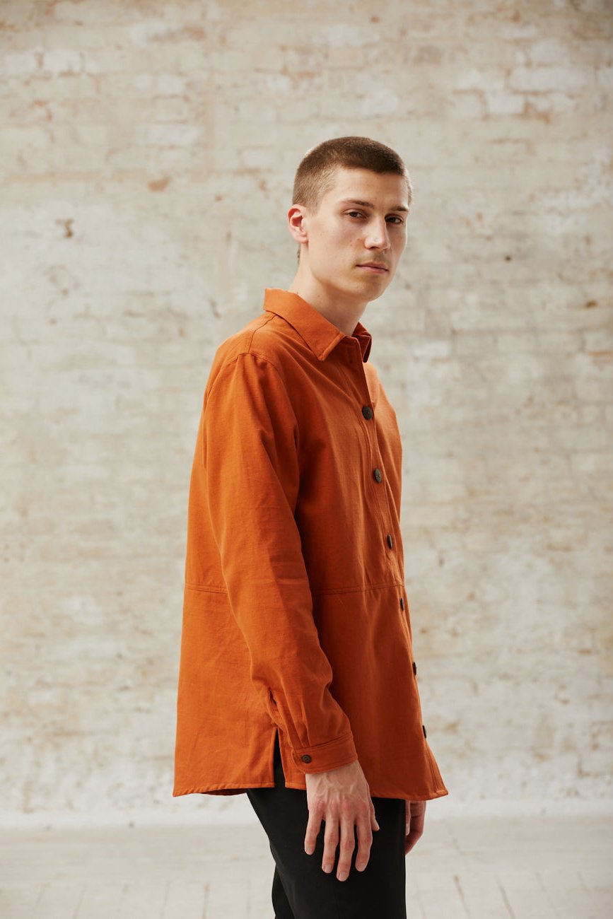 Organic cotton shacket Daladal rust