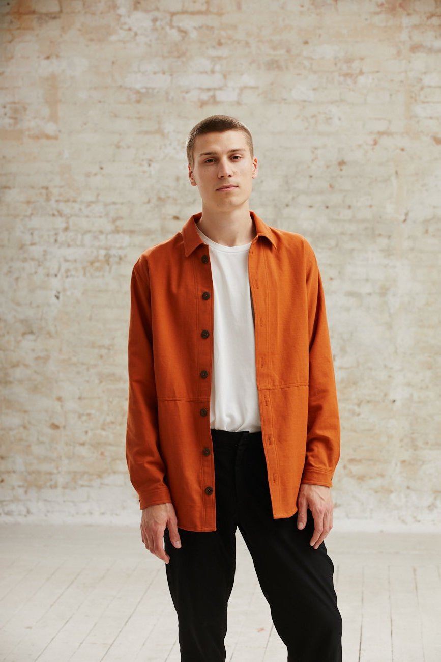 Organic cotton shacket Daladal rust