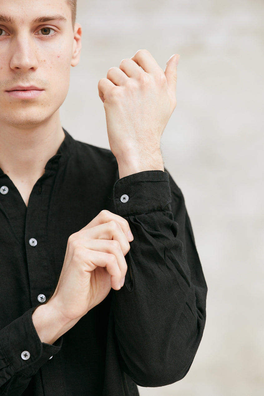 Organic Cotton Shirt Harish Black