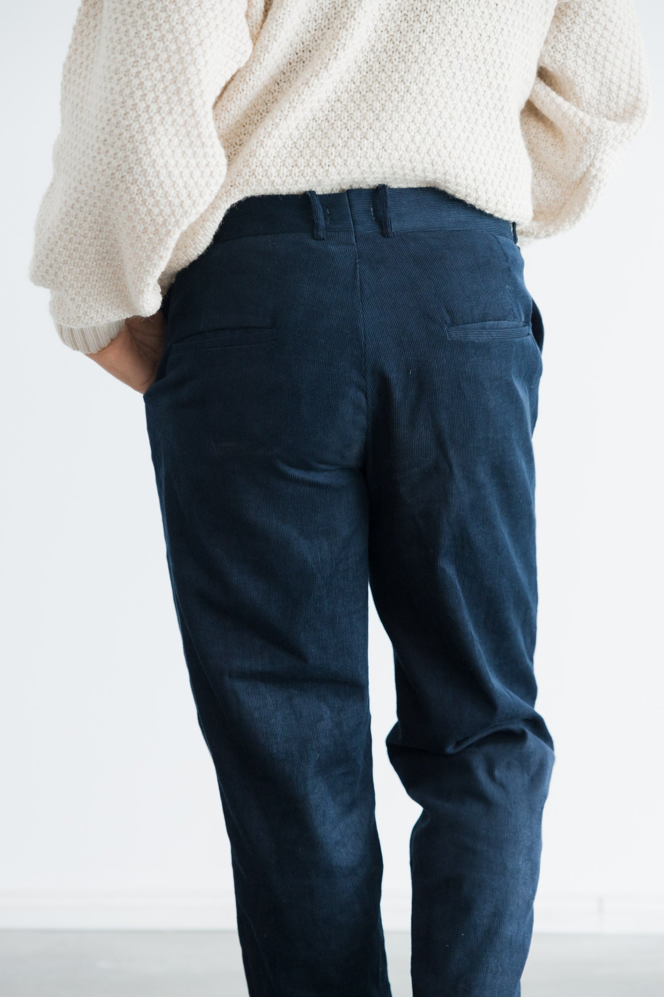 Organic Cotton Corduroy Pants Harinder Night Blue
