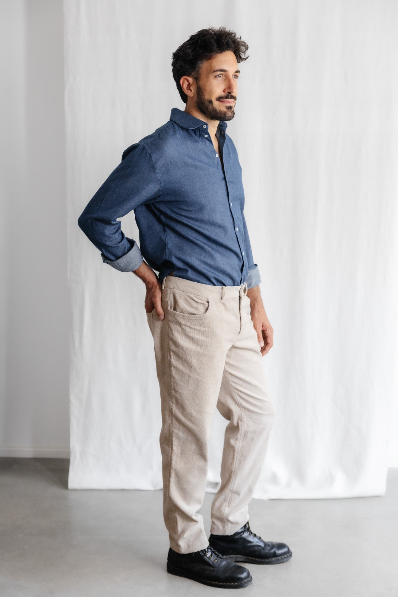 Organic Cotton Corduroy Pants Prakrit Beige