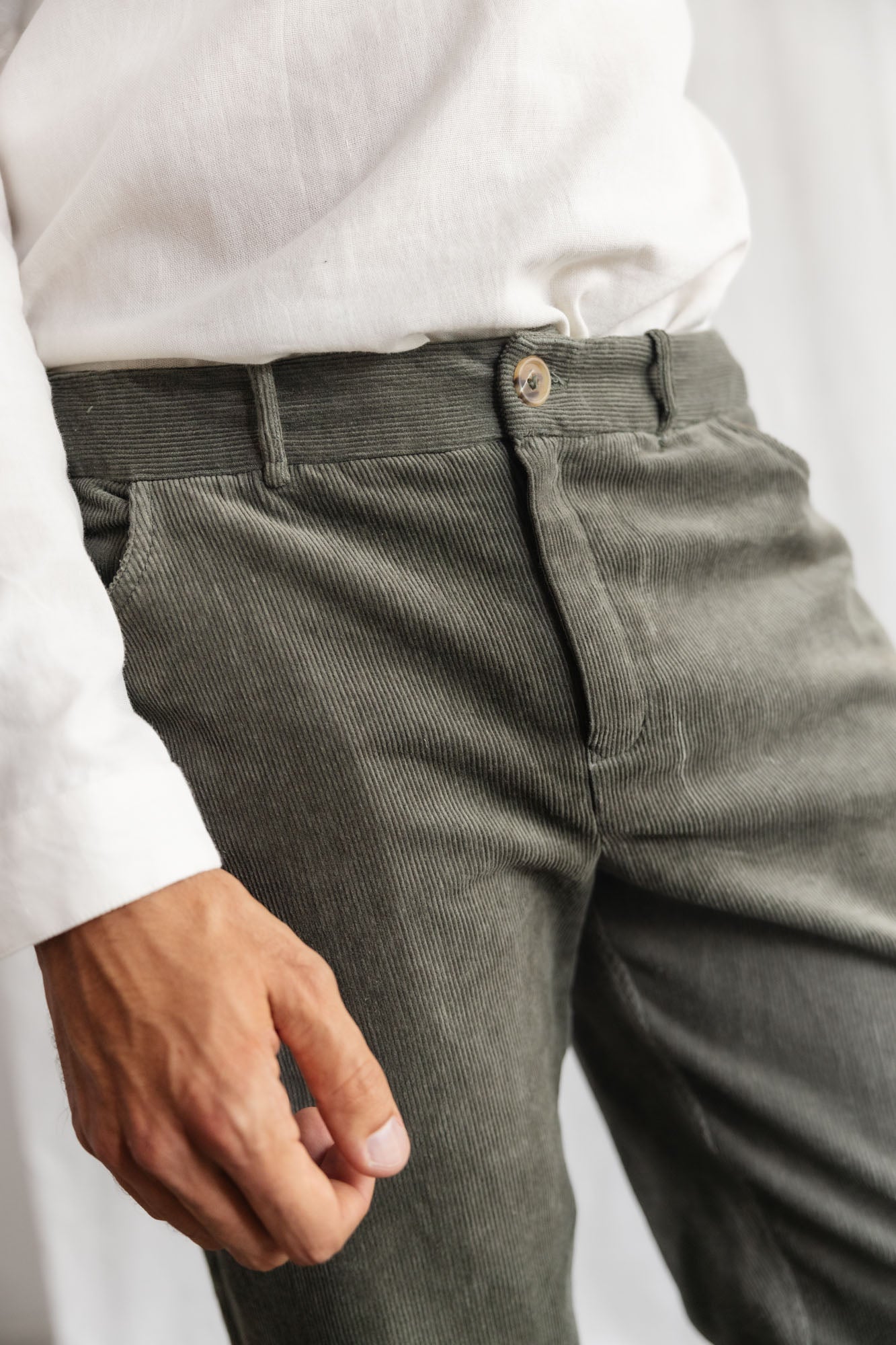Organic Cotton Corduroy Pants Prakrit Pistachio