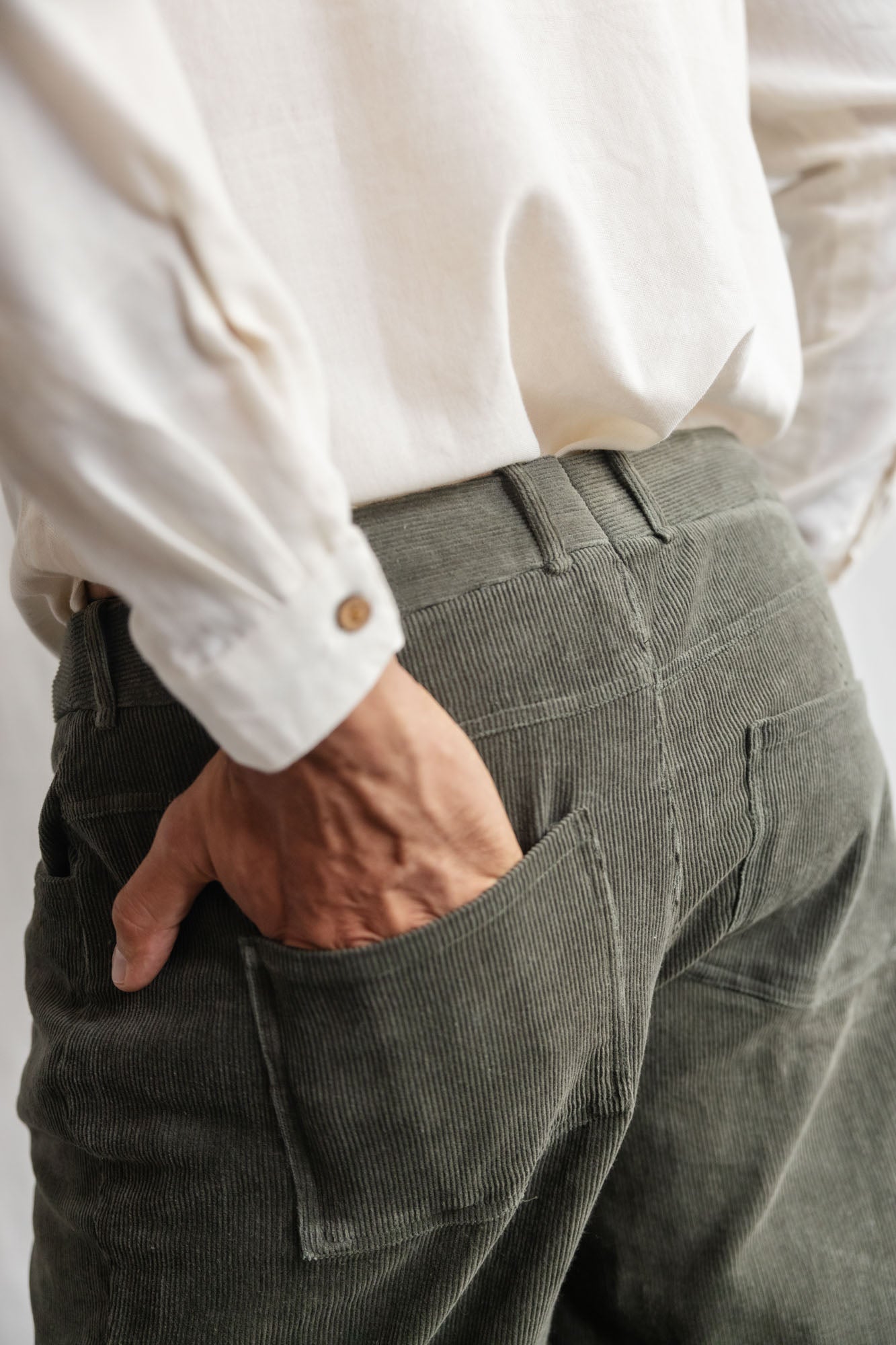 Organic Cotton Corduroy Pants Prakrit Pistachio
