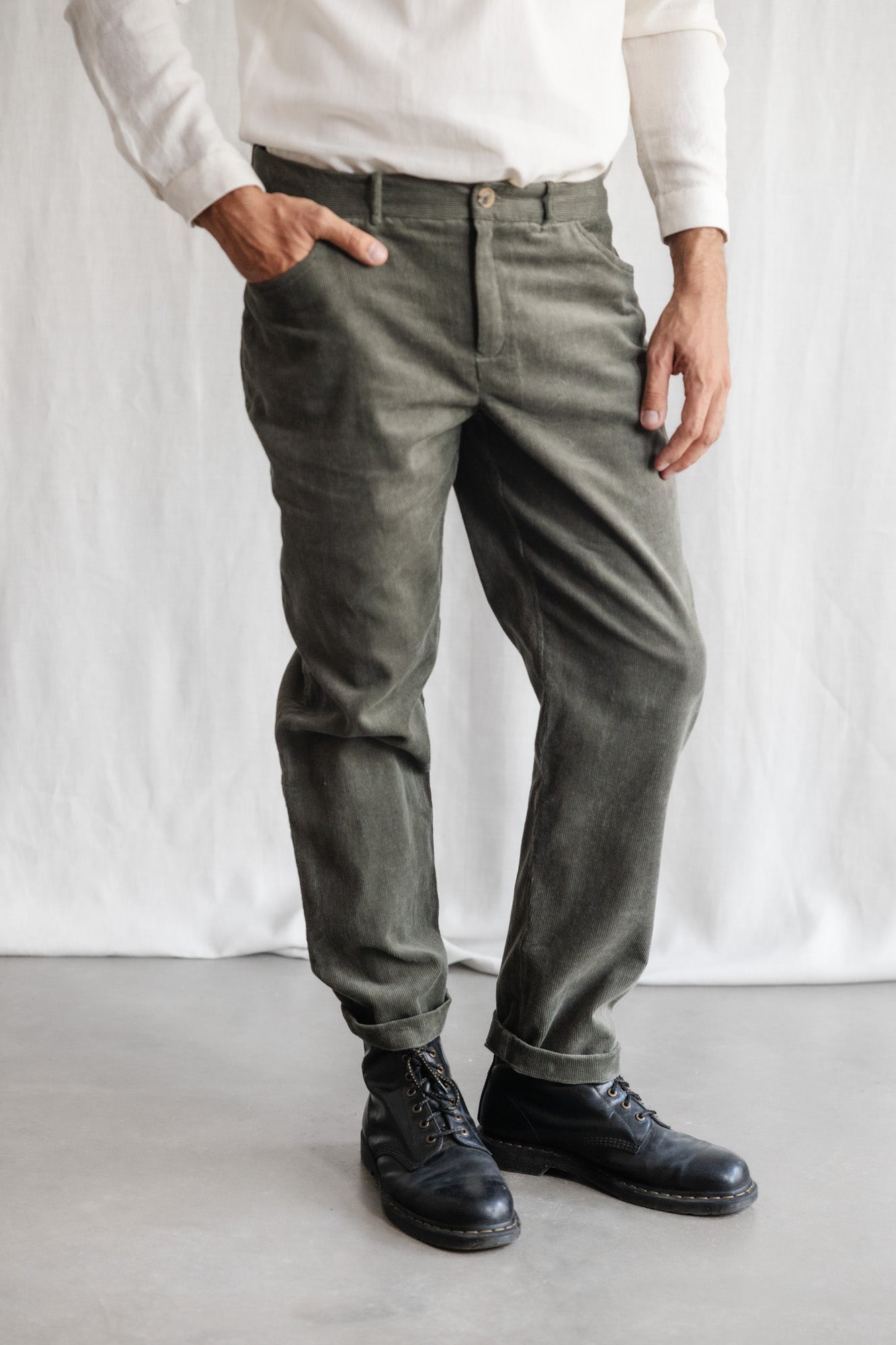Organic Cotton Corduroy Pants Prakrit Pistachio