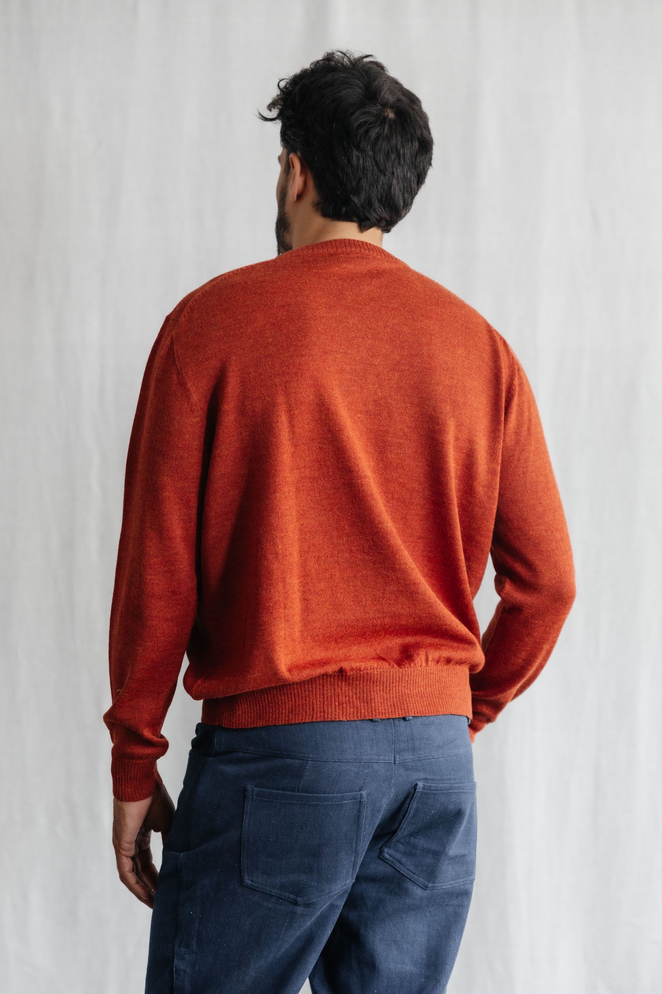 Baby alpaca knitted sweater Sathee Rust