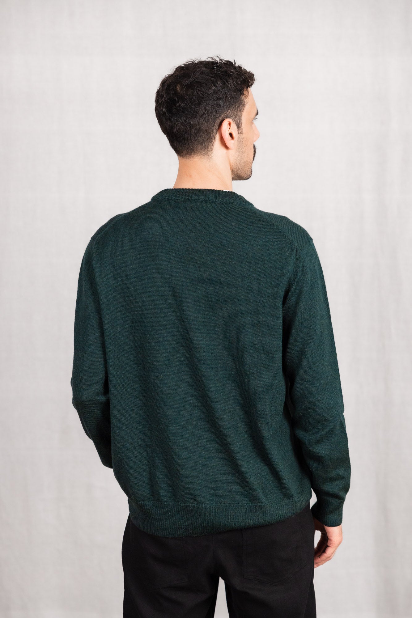 Baby-Alpaka Strickpullover Sathee Waldgrün