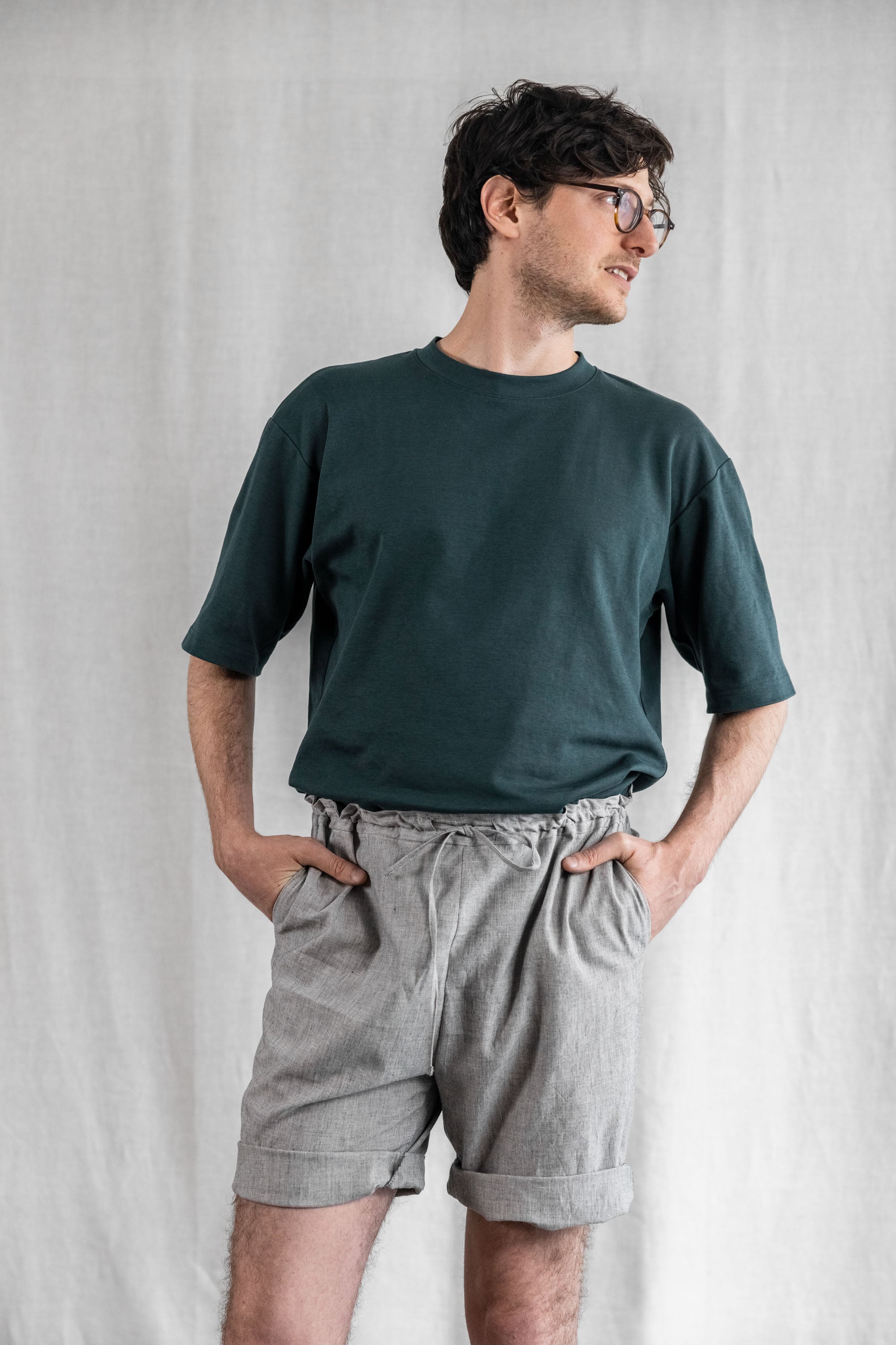 Organic Cotton Shorts Devaki Light Grey